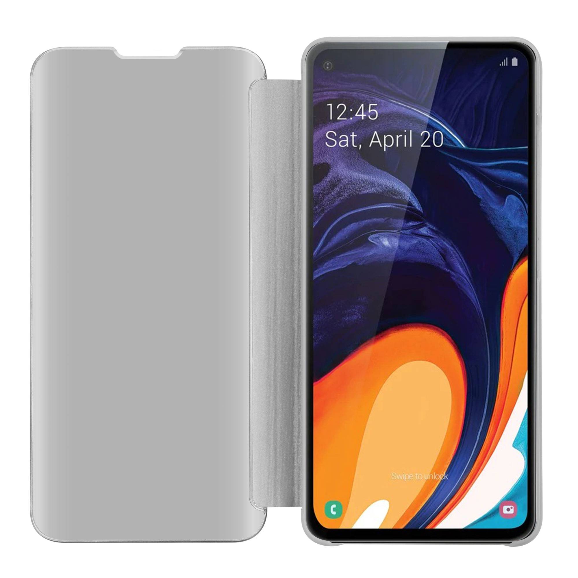 Cadorabo Handyhülle für Samsung Galaxy A60 / M40 in Silber Cover Backcover Schutzhülle Book Case Booklet