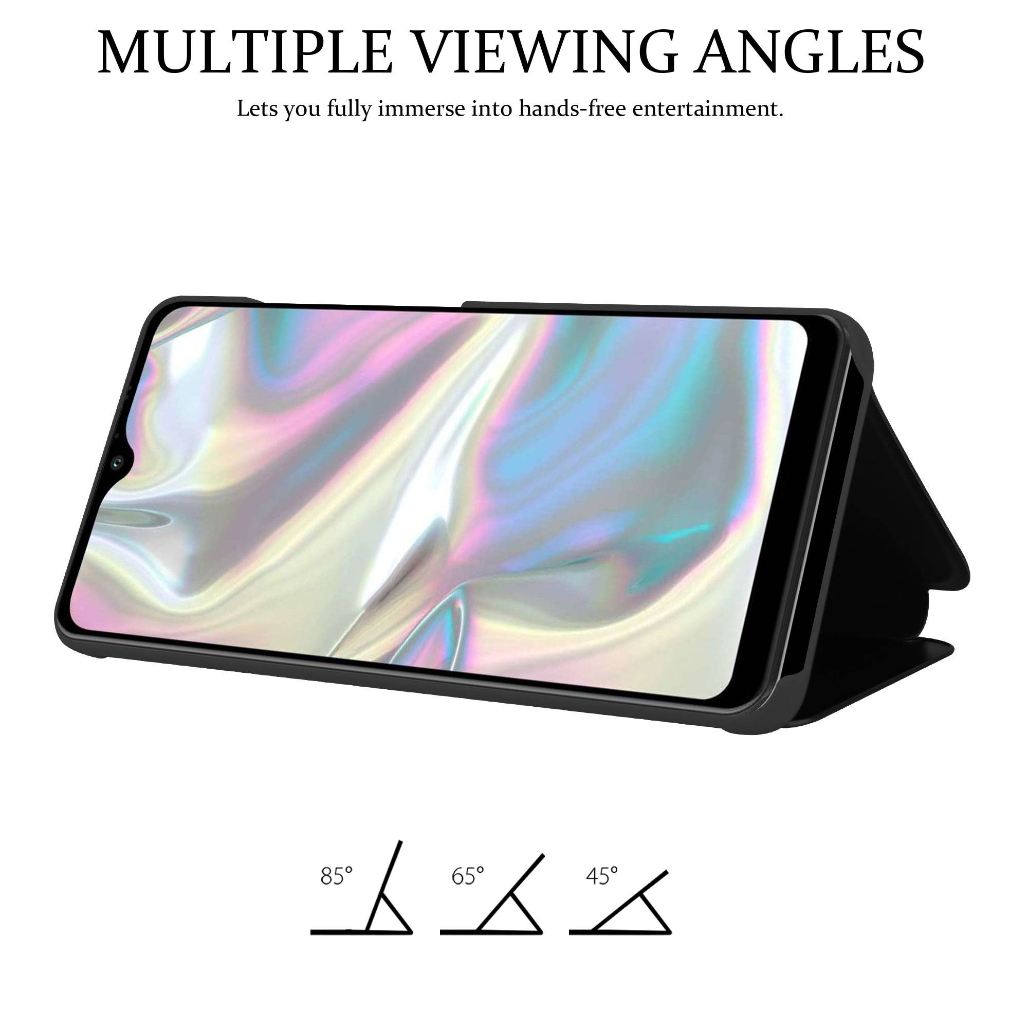 Cadorabo Handyhülle für Samsung Galaxy A70e in Schwarz Cover Backcover Schutzhülle Book Case Booklet