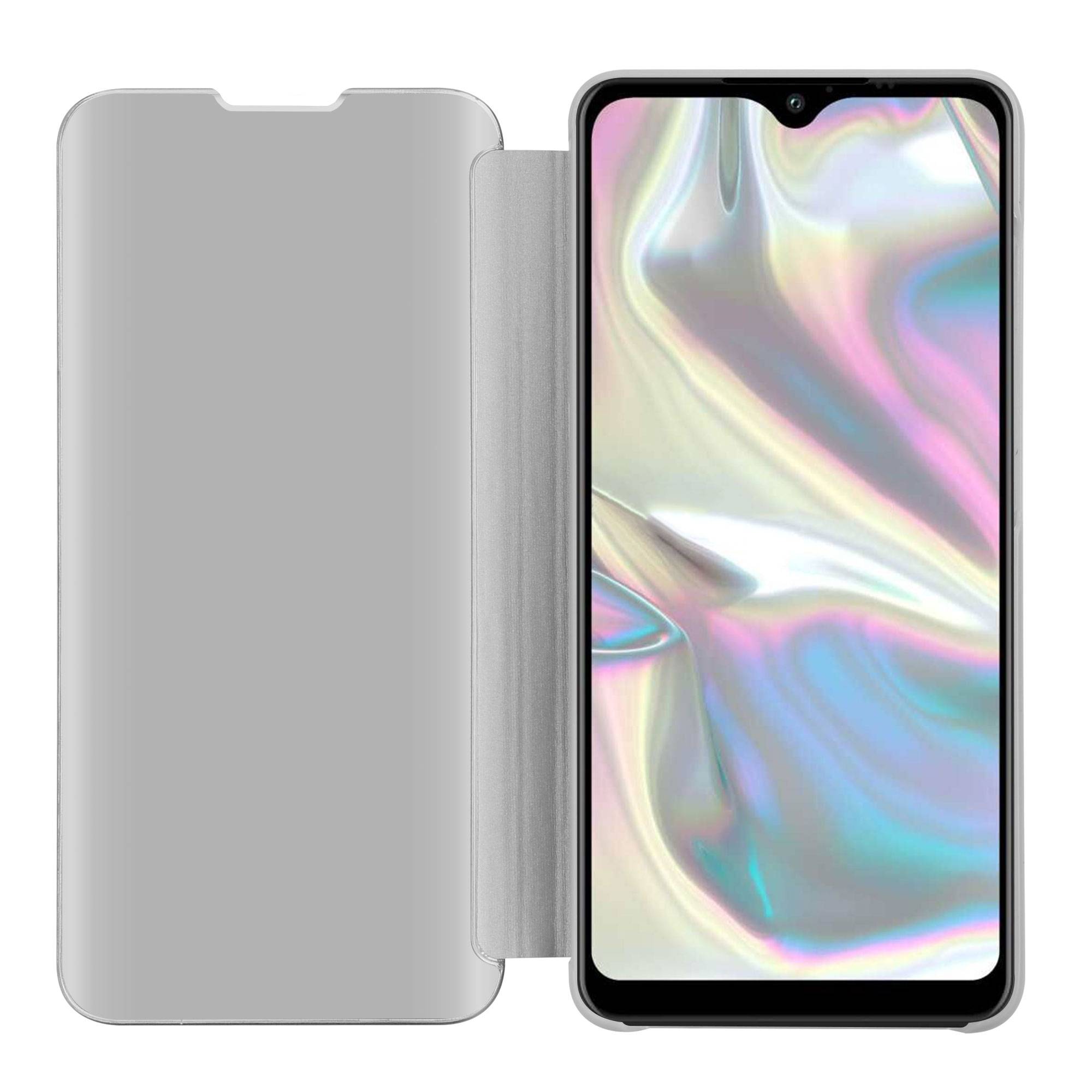 Cadorabo Handyhülle für Samsung Galaxy A70e in Silber Cover Backcover Schutzhülle Book Case Booklet