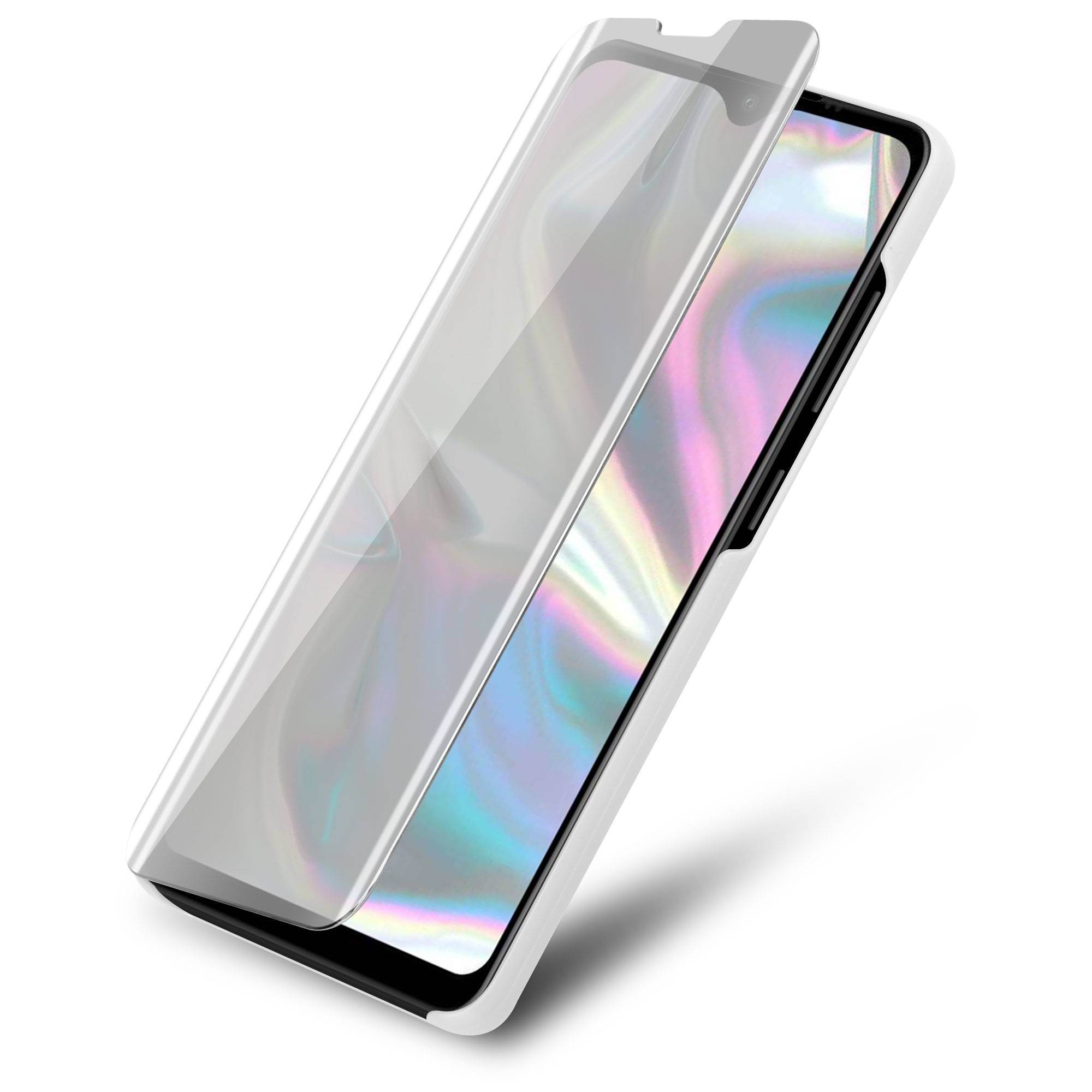 Cadorabo Handyhülle für Samsung Galaxy A70e in Silber Cover Backcover Schutzhülle Book Case Booklet