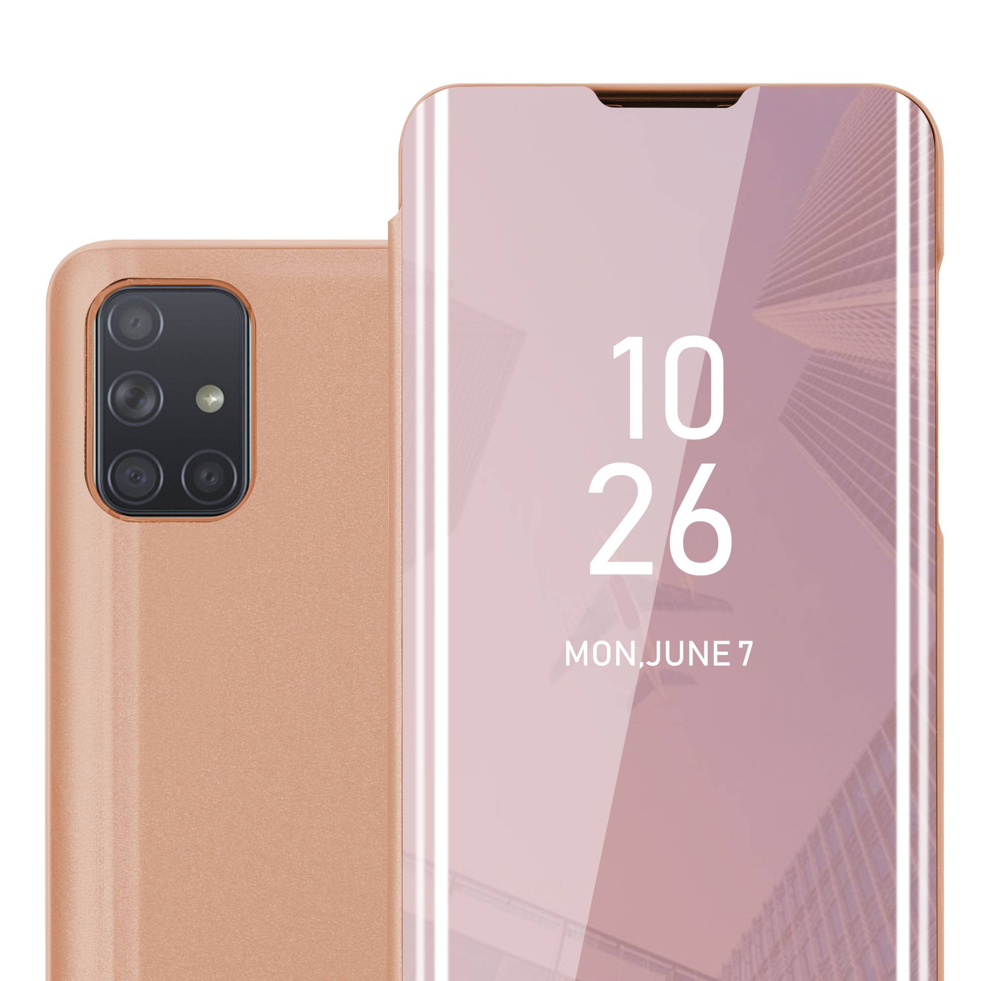 Cadorabo Handyhülle für Samsung Galaxy A71 4G in Pink Cover Backcover Schutzhülle Book Case Booklet