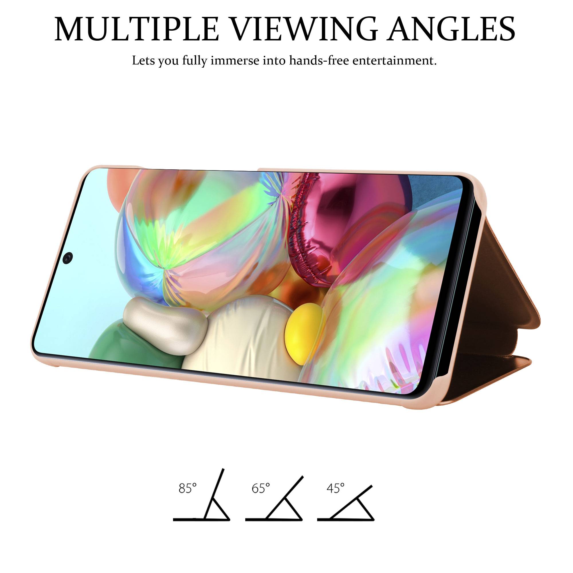 Cadorabo Handyhülle für Samsung Galaxy A71 4G in Pink Cover Backcover Schutzhülle Book Case Booklet