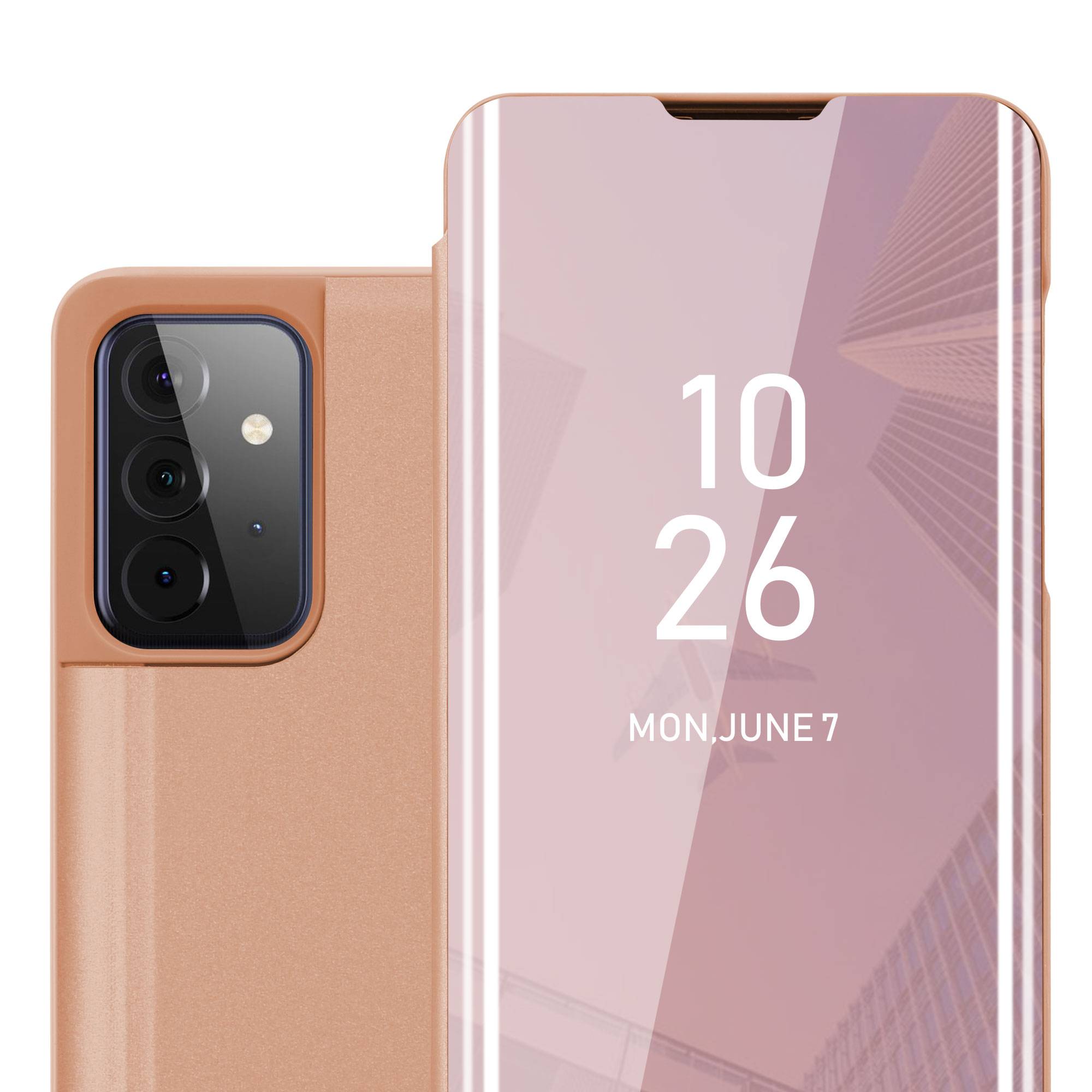 Cadorabo Handyhülle für Samsung Galaxy A72 4G / 5G in Pink Cover Backcover Schutzhülle Book Case Booklet