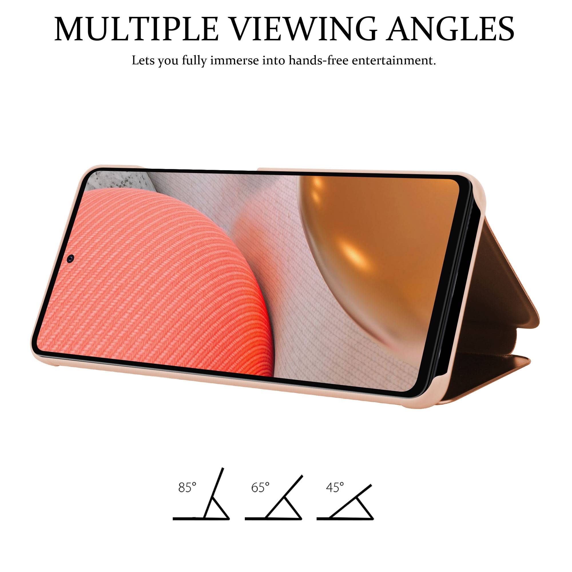 Cadorabo Handyhülle für Samsung Galaxy A72 4G / 5G in Pink Cover Backcover Schutzhülle Book Case Booklet