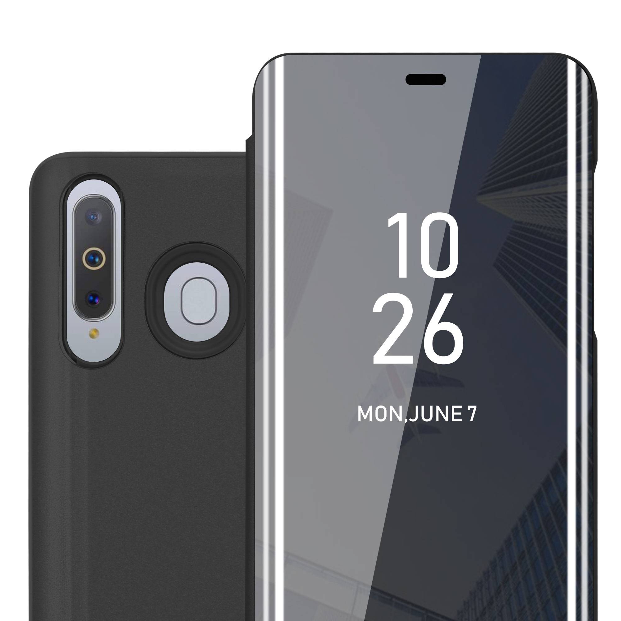 Cadorabo Handyhülle für Samsung Galaxy A8s in Schwarz Cover Backcover Schutzhülle Book Case Booklet