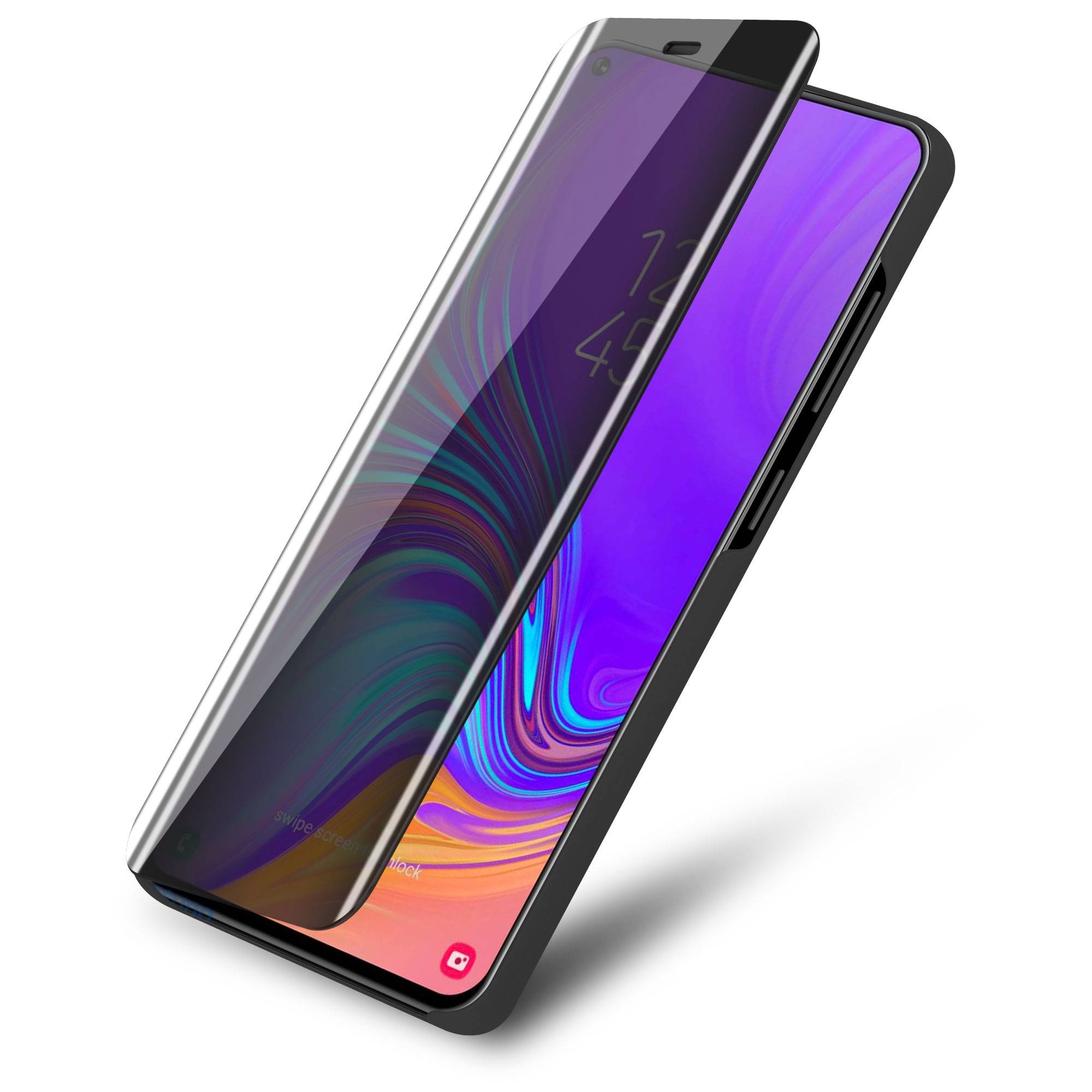 Cadorabo Handyhülle für Samsung Galaxy A8s in Schwarz Cover Backcover Schutzhülle Book Case Booklet