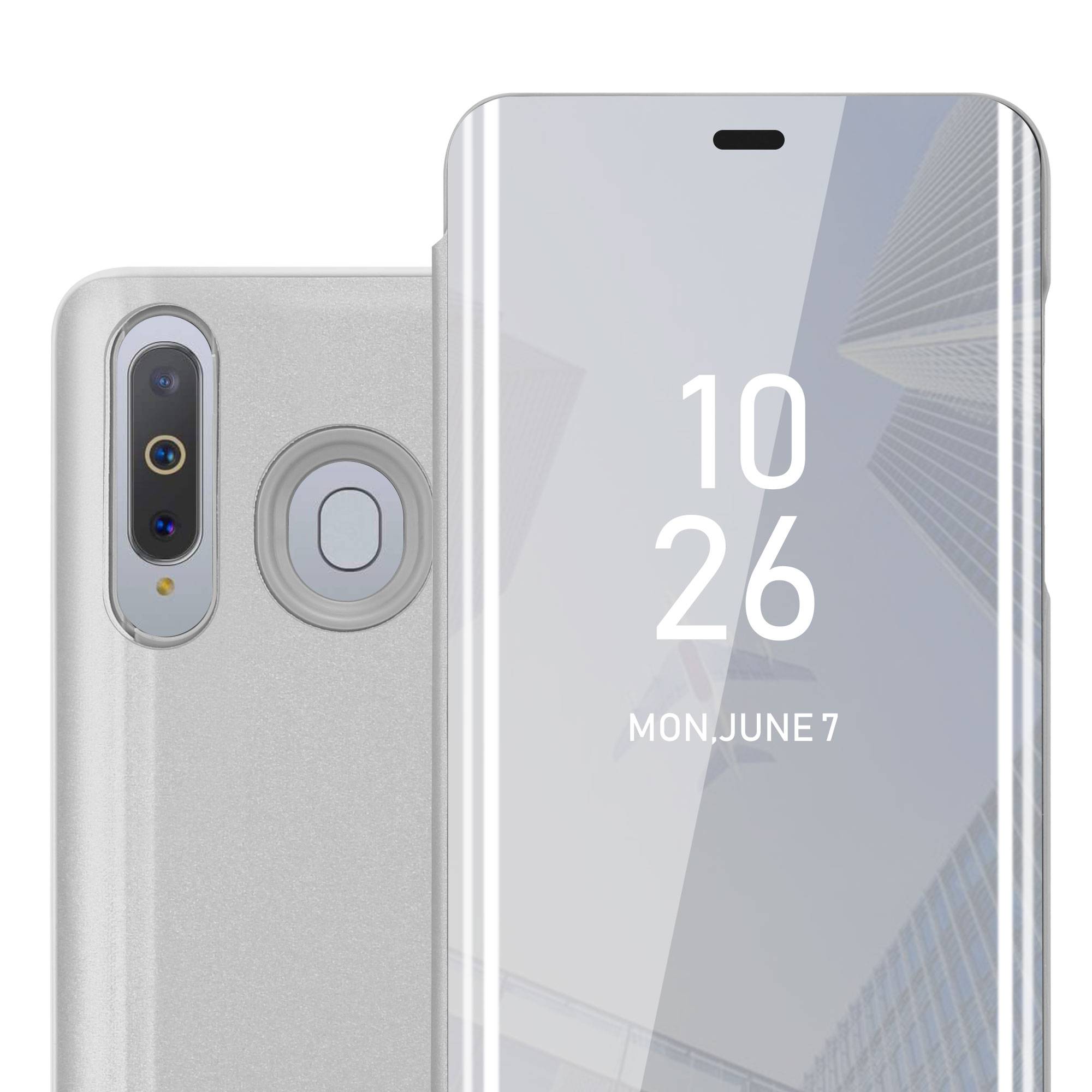 Cadorabo Handyhülle für Samsung Galaxy A8s in Silber Cover Backcover Schutzhülle Book Case Booklet