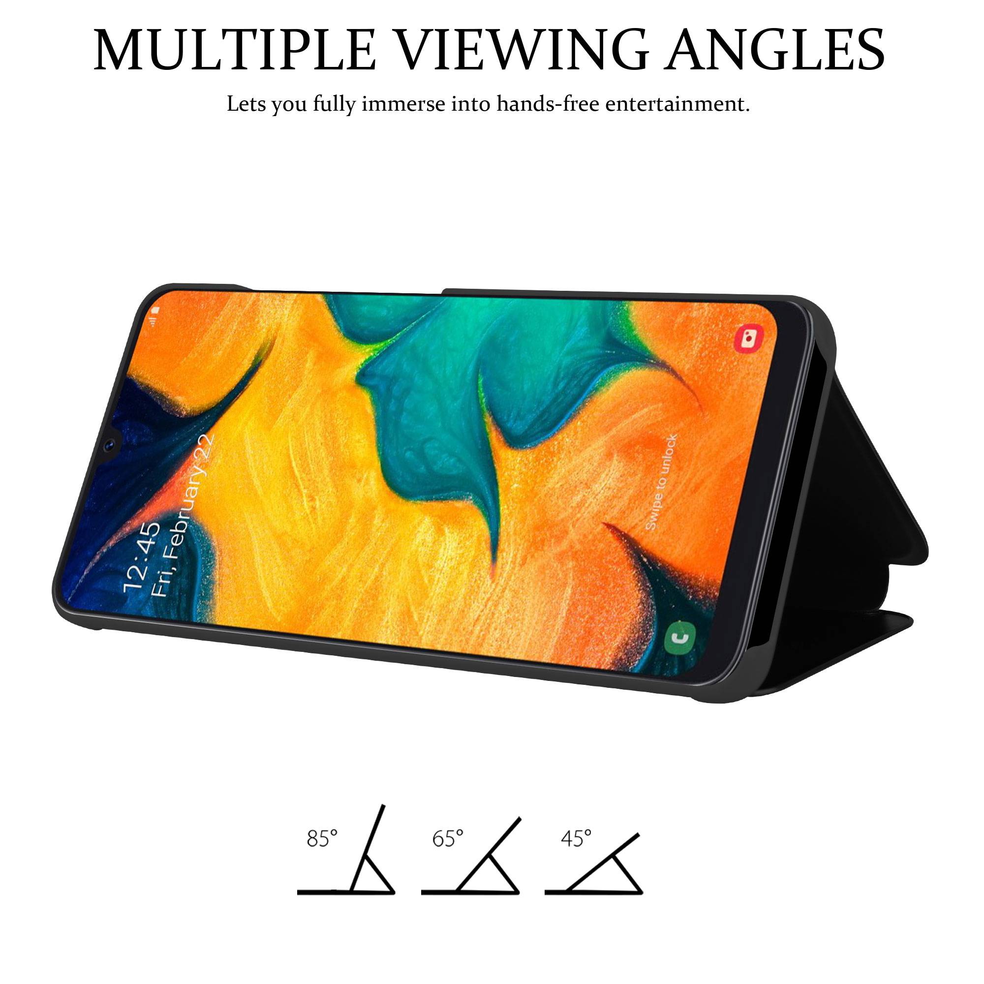 Cadorabo Handyhülle für Samsung Galaxy A20 / A30 / M10s in Schwarz Cover Backcover Schutzhülle Book Case Booklet