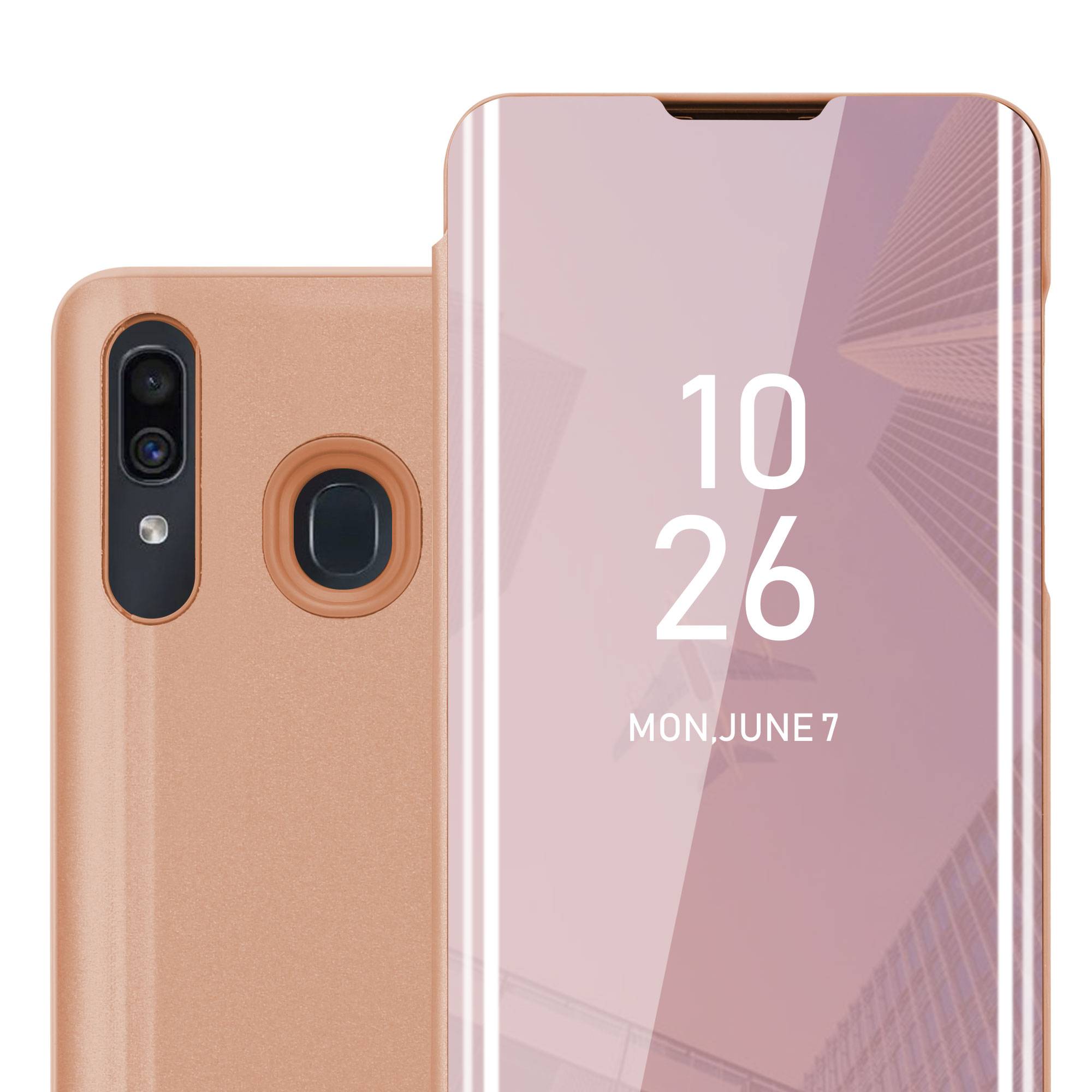 Cadorabo Handyhülle für Samsung Galaxy A20 / A30 / M10s in Pink Cover Backcover Schutzhülle Book Case Booklet