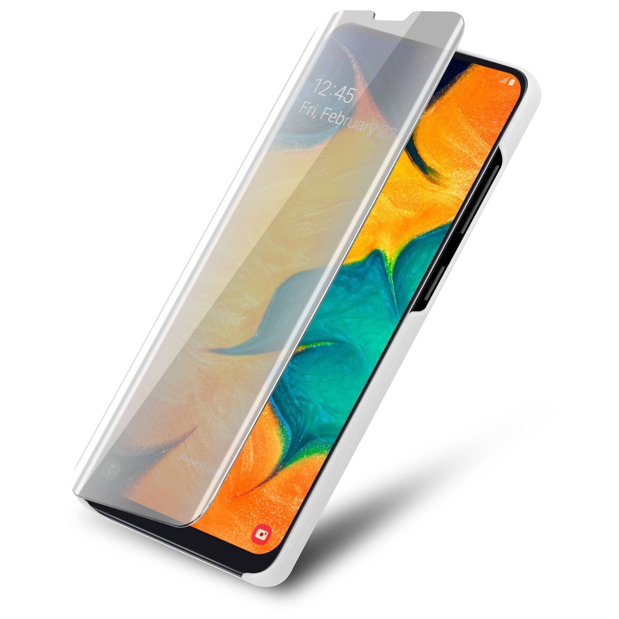 Cadorabo Handyhülle für Samsung Galaxy A20 / A30 / M10s in Silber Cover Backcover Schutzhülle Book Case Booklet