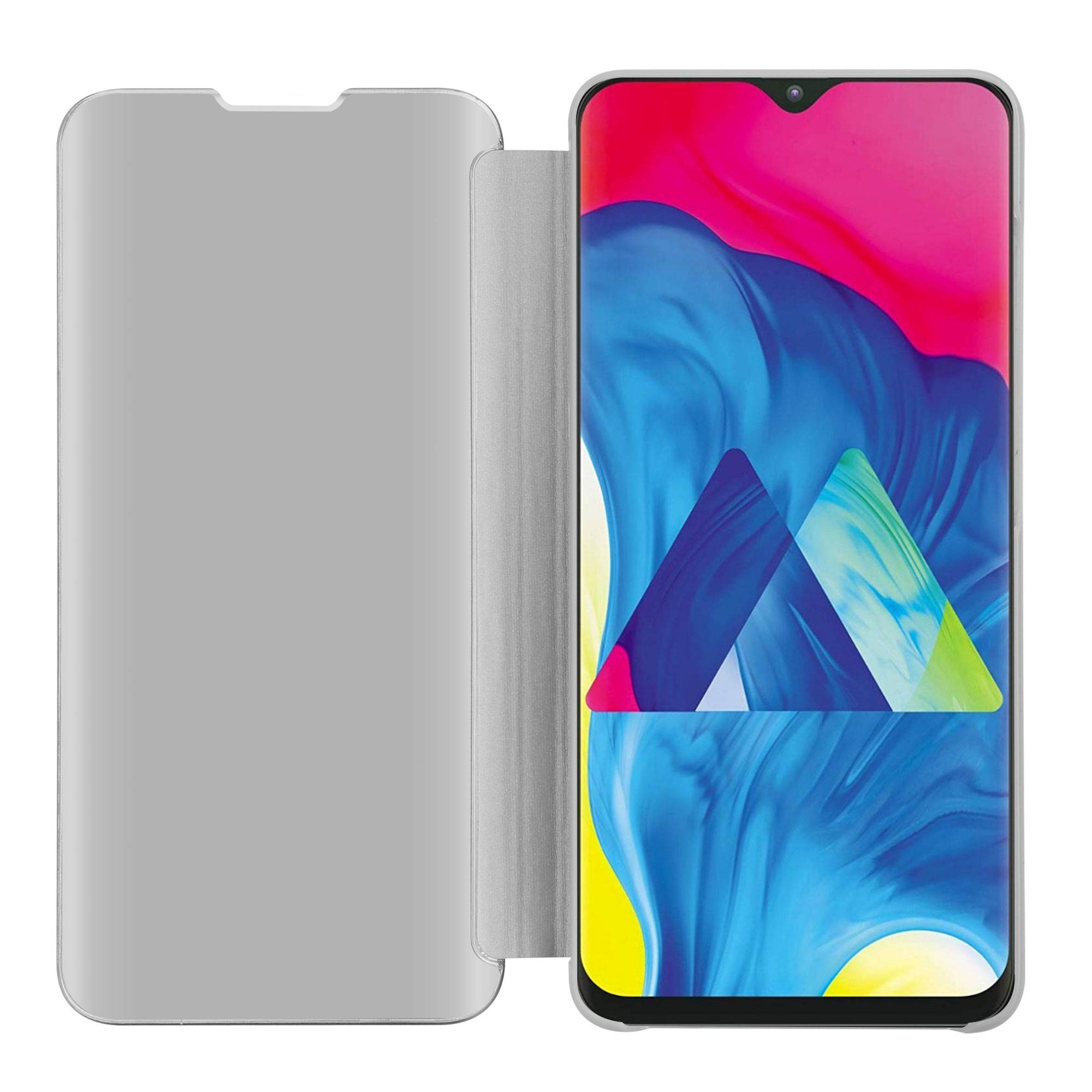 Cadorabo Handyhülle für Samsung Galaxy A10 / M10 in Silber Cover Backcover Schutzhülle Book Case Booklet