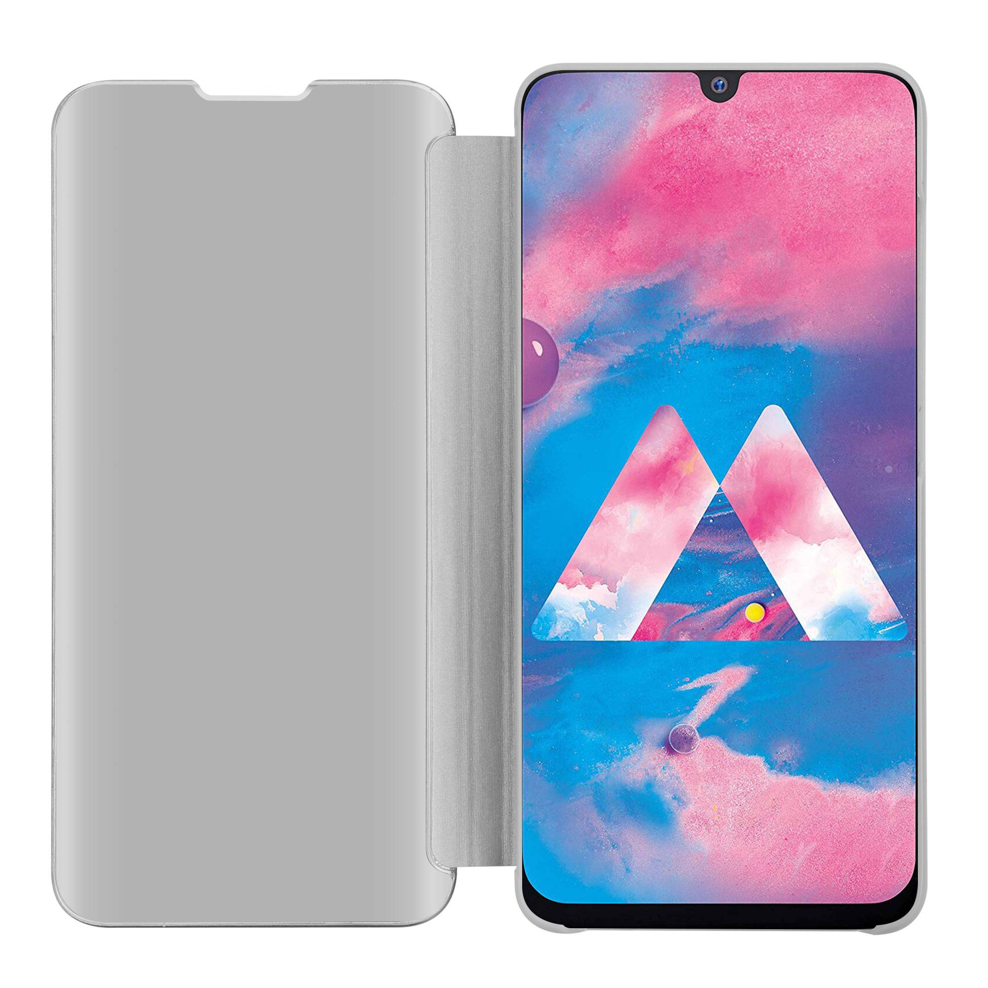 Cadorabo Handyhülle für Samsung Galaxy M30 / A40s in Silber Cover Backcover Schutzhülle Book Case Booklet