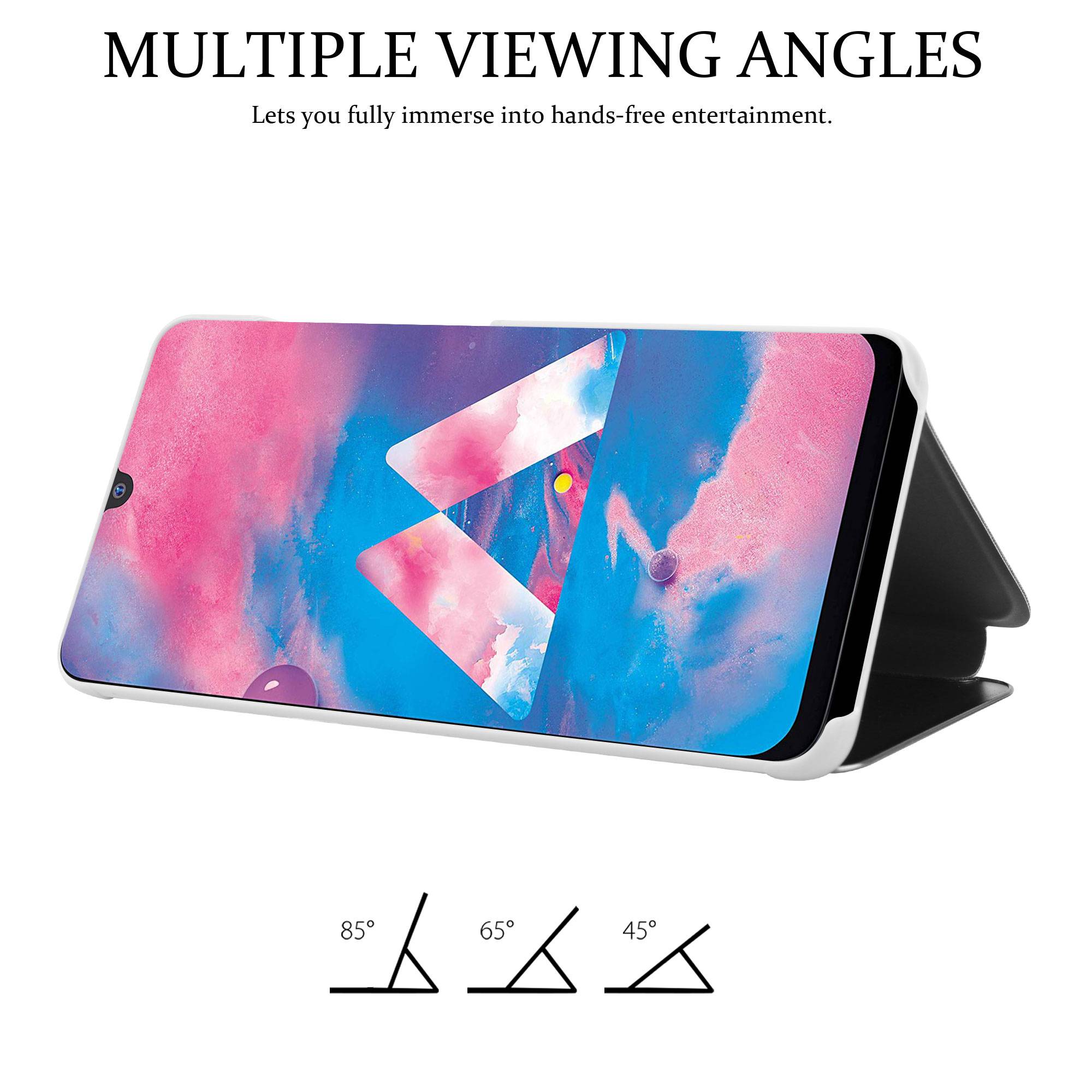 Cadorabo Handyhülle für Samsung Galaxy M30 / A40s in Silber Cover Backcover Schutzhülle Book Case Booklet