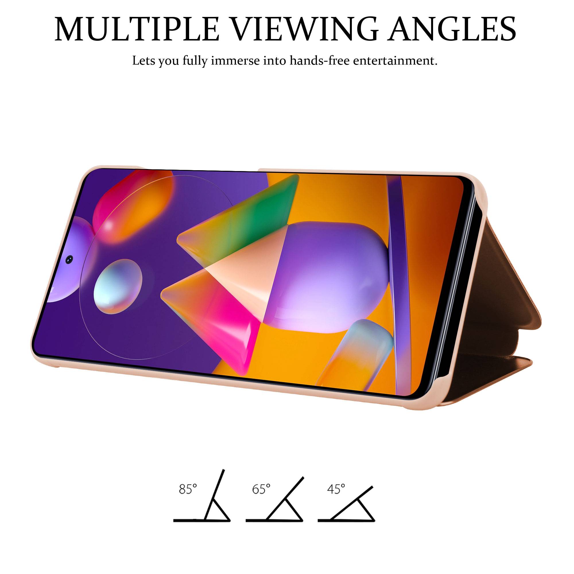 Cadorabo Handyhülle für Samsung Galaxy M31s in Pink Cover Backcover Schutzhülle Book Case Booklet