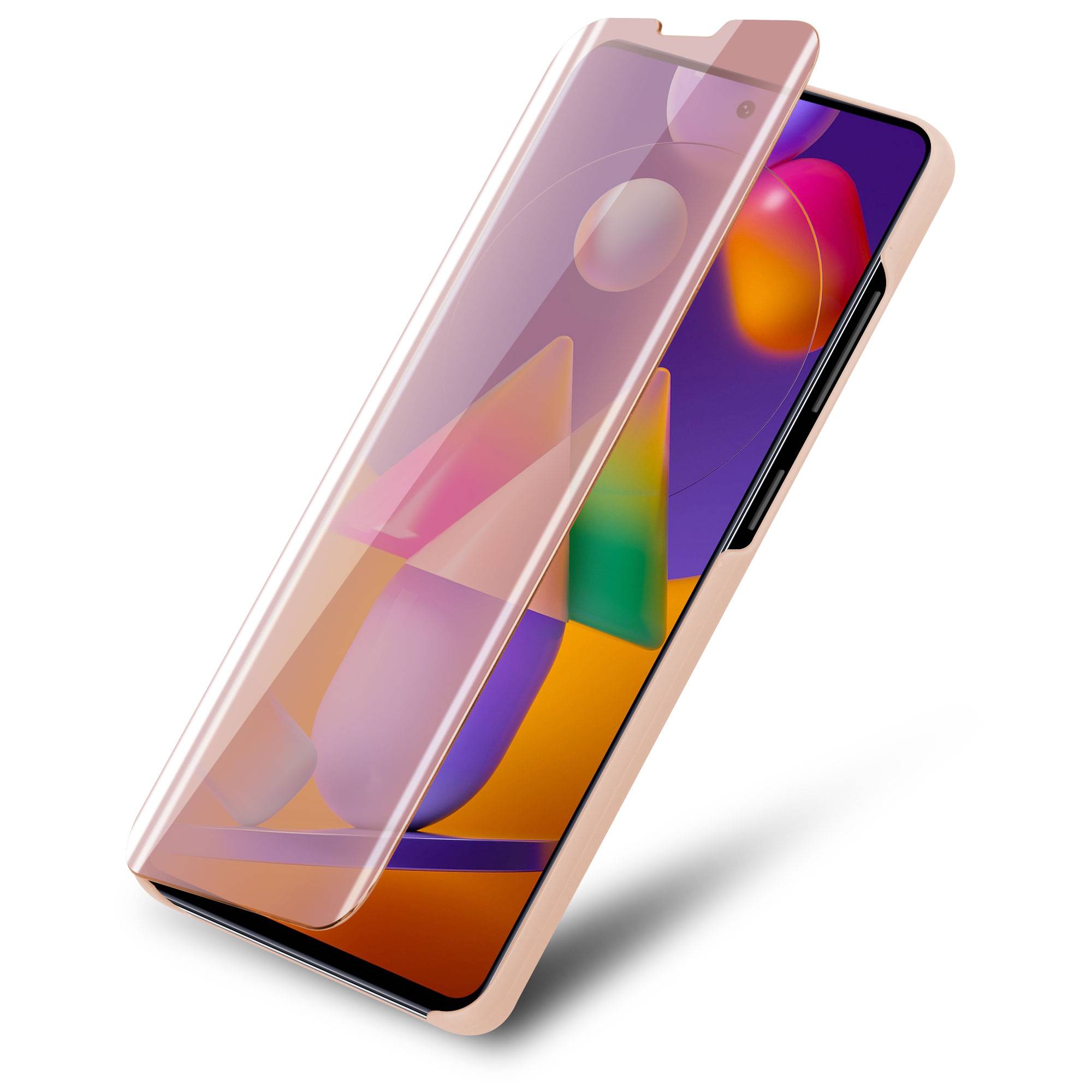 Cadorabo Handyhülle für Samsung Galaxy M31s in Pink Cover Backcover Schutzhülle Book Case Booklet