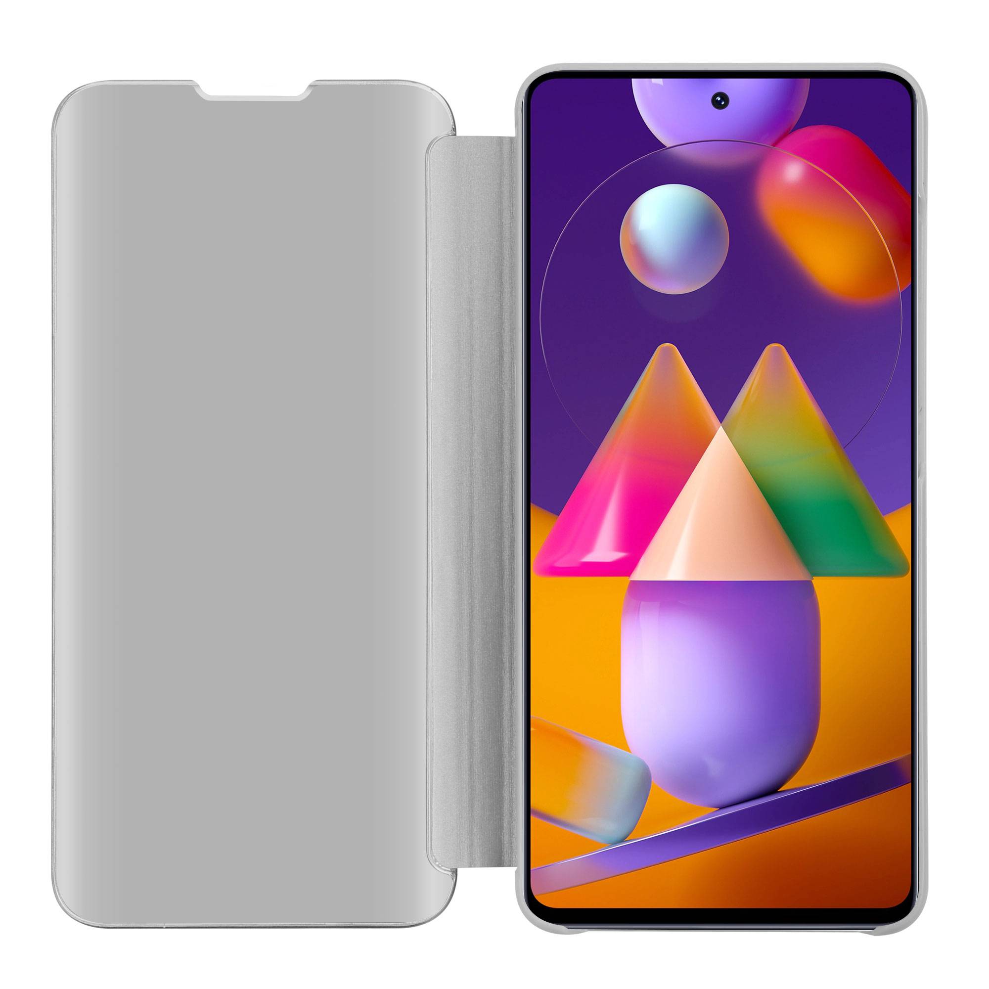 Cadorabo Handyhülle für Samsung Galaxy M31s in Silber Cover Backcover Schutzhülle Book Case Booklet