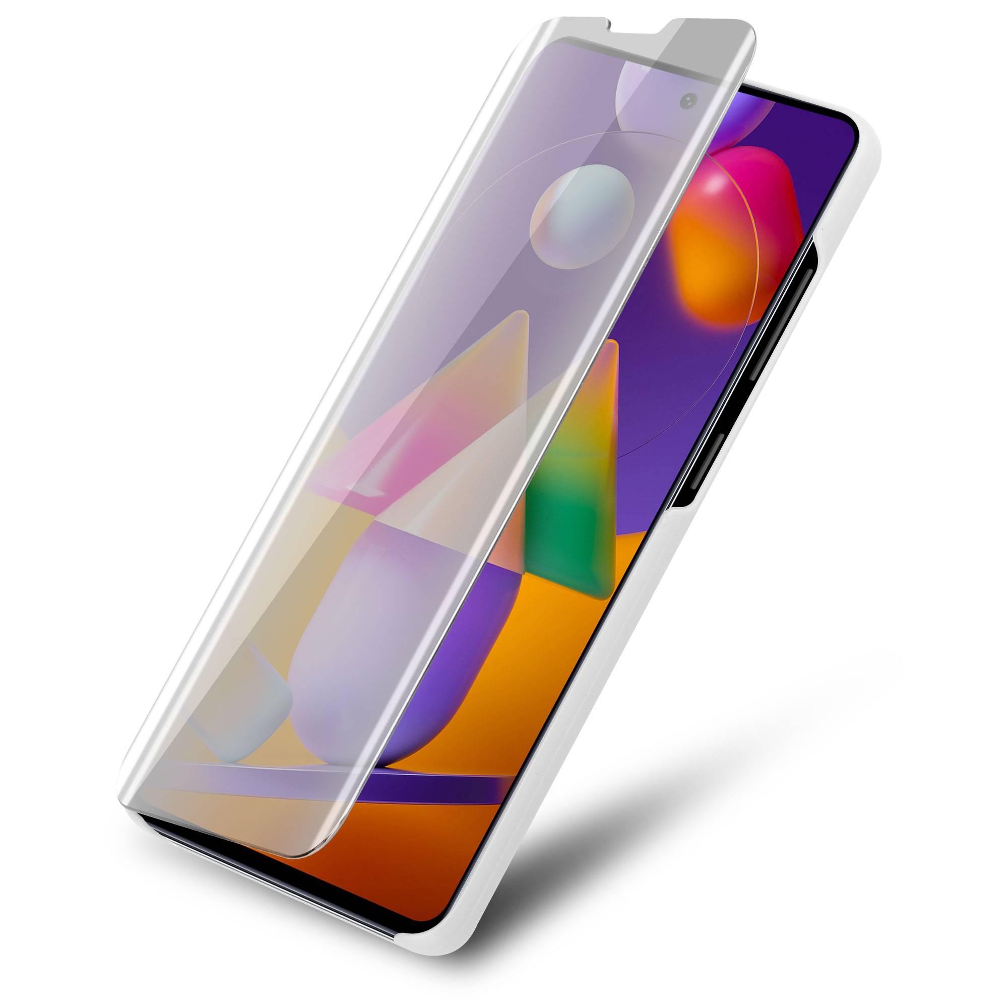 Cadorabo Handyhülle für Samsung Galaxy M31s in Silber Cover Backcover Schutzhülle Book Case Booklet