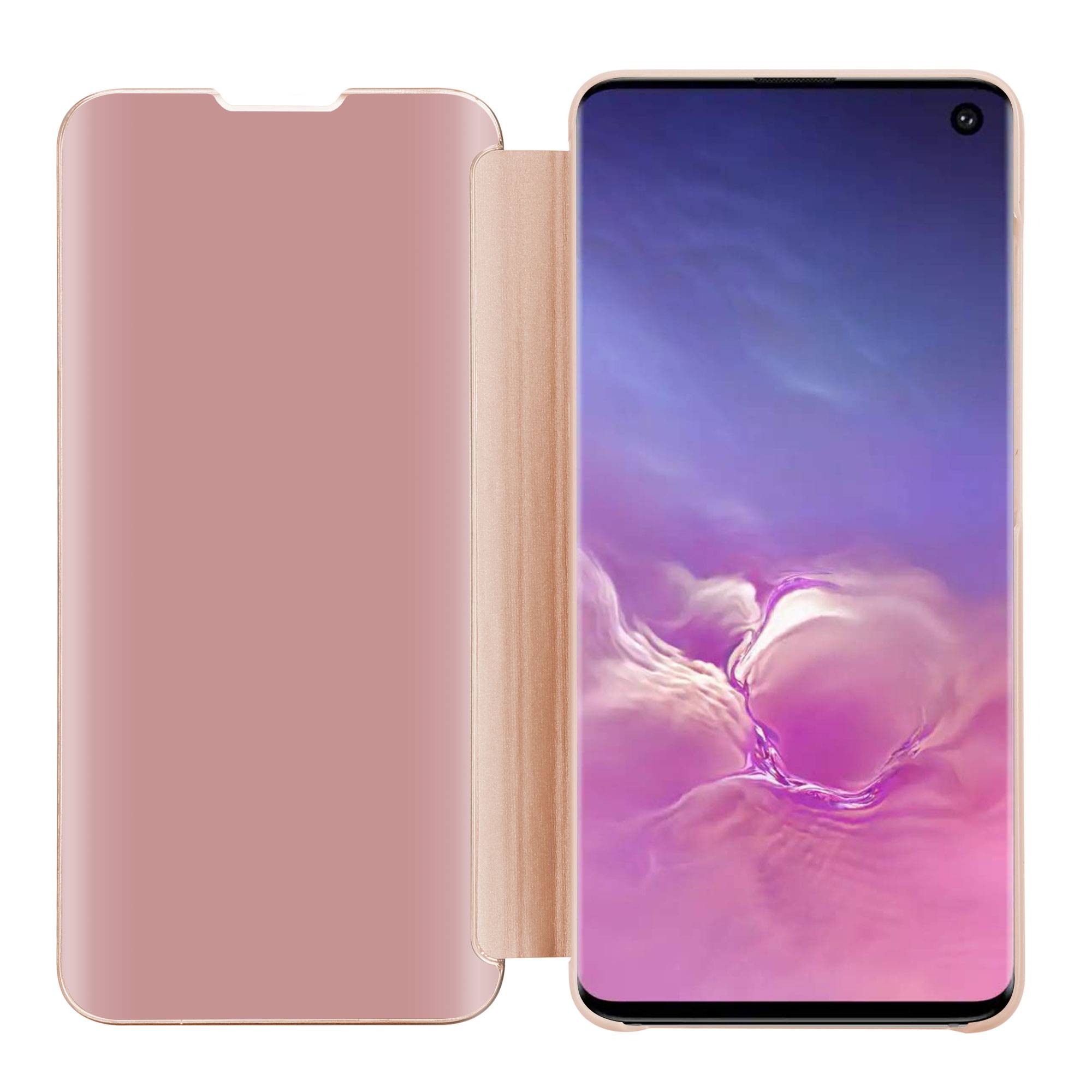 Cadorabo Handyhülle für Samsung Galaxy S10 4G in Pink Cover Backcover Schutzhülle Book Case Booklet