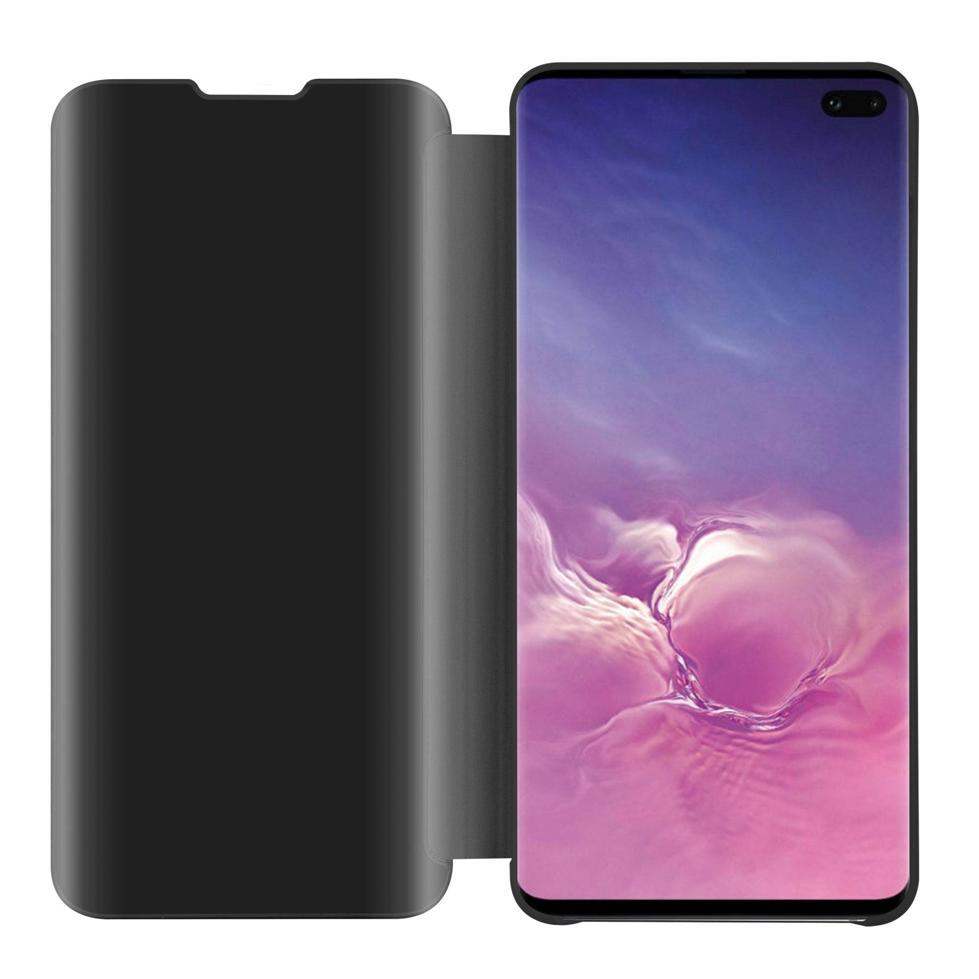 Cadorabo Handyhülle für Samsung Galaxy S10 PLUS in Schwarz Cover Backcover Schutzhülle Book Case Booklet