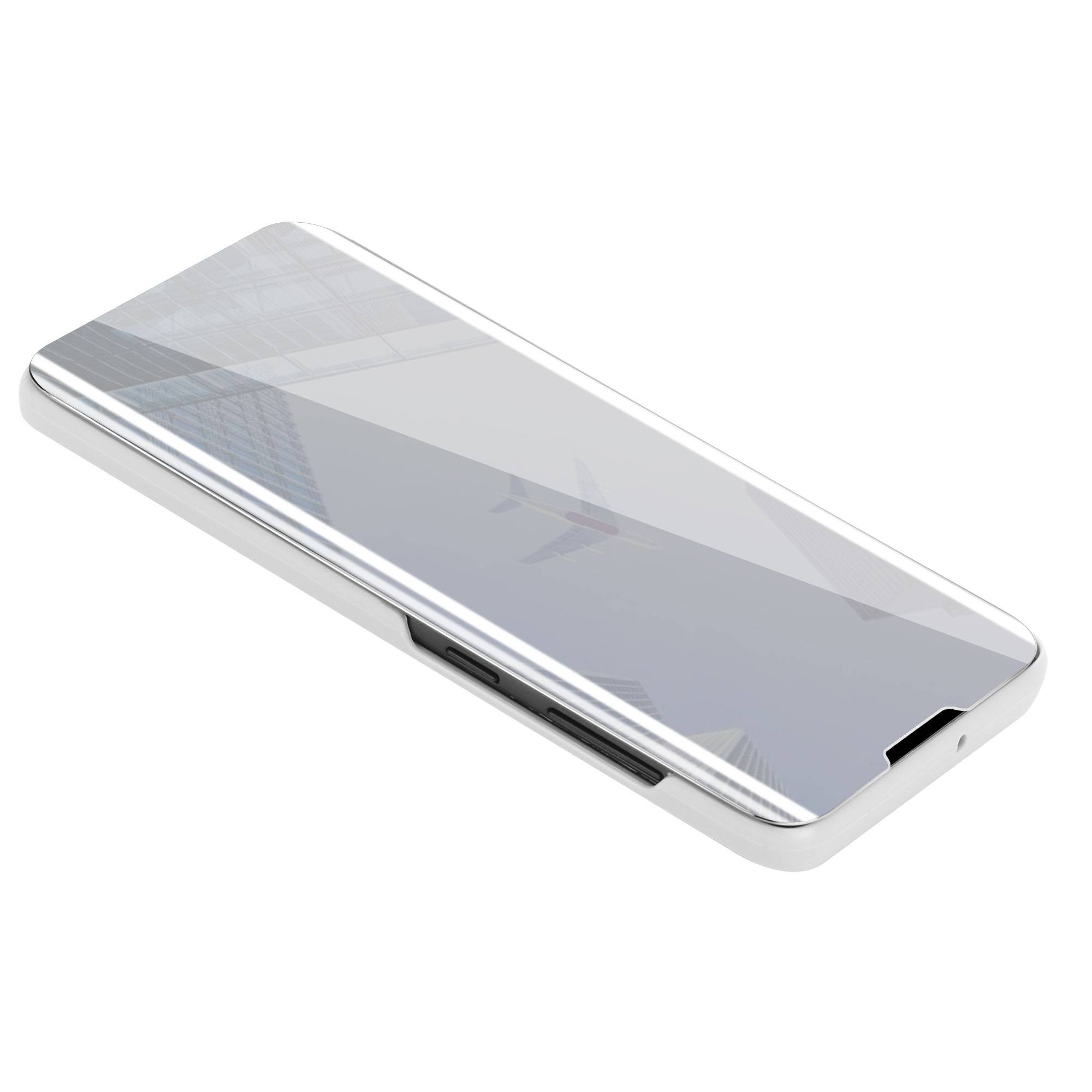 Cadorabo Handyhülle für Samsung Galaxy S10 PLUS in Silber Cover Backcover Schutzhülle Book Case Booklet