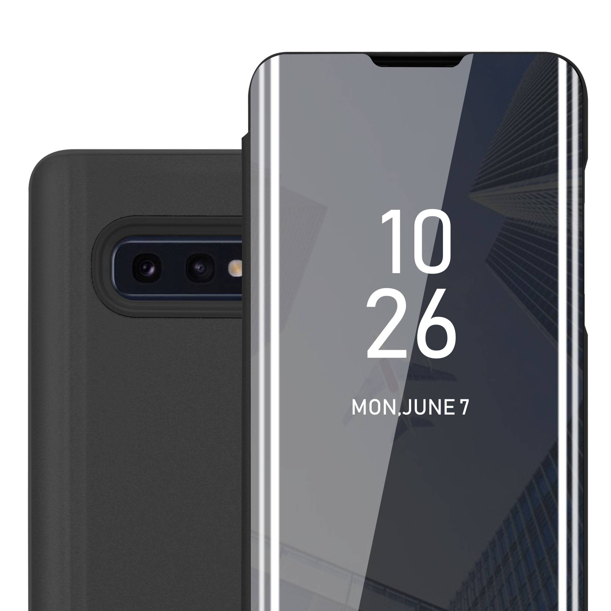 Cadorabo Handyhülle für Samsung Galaxy S10e in Schwarz Cover Backcover Schutzhülle Book Case Booklet