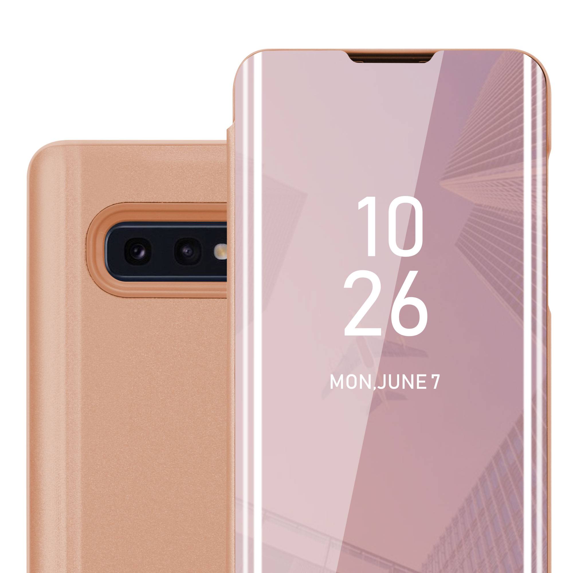 Cadorabo Handyhülle für Samsung Galaxy S10e in Pink Cover Backcover Schutzhülle Book Case Booklet
