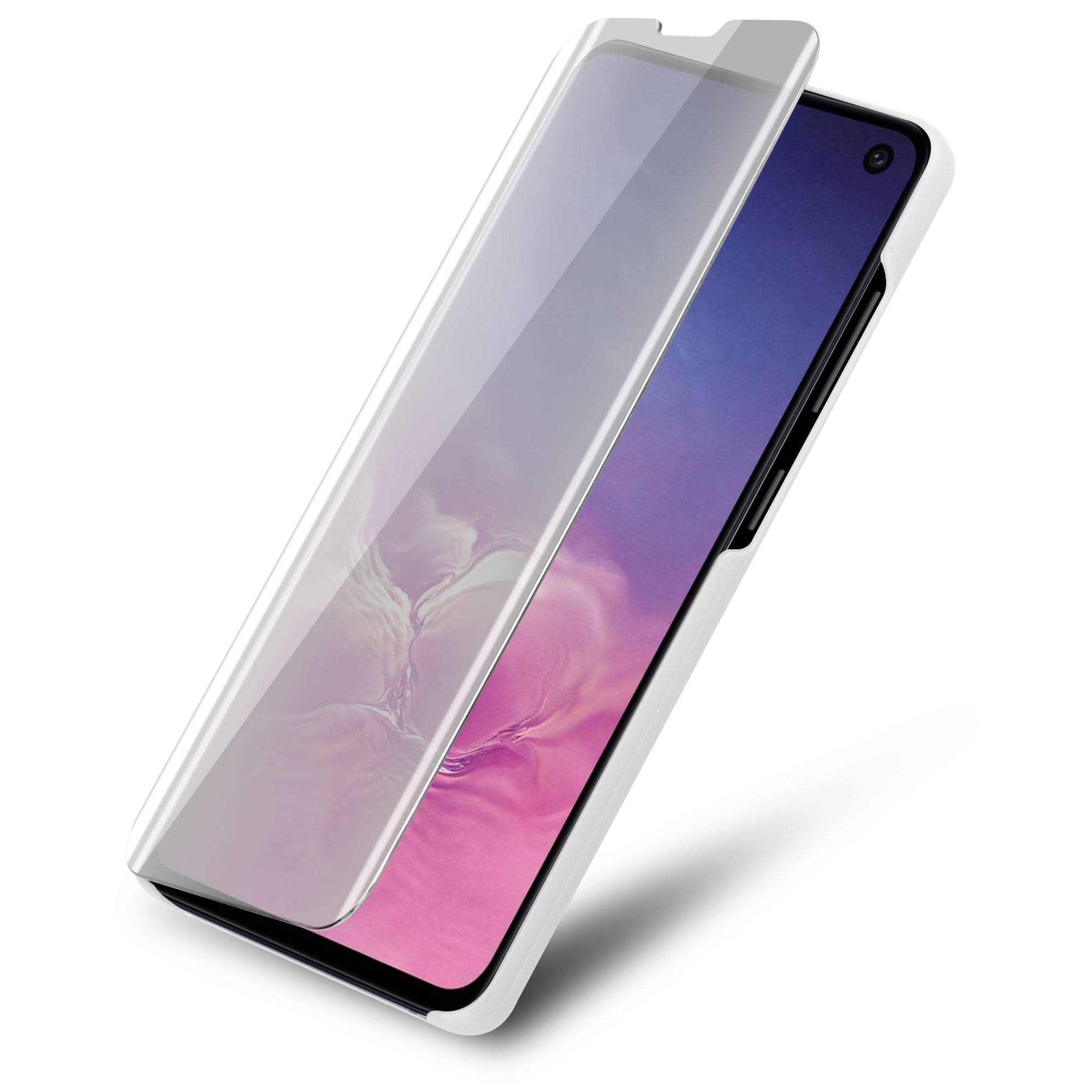 Cadorabo Handyhülle für Samsung Galaxy S10e in Silber Cover Backcover Schutzhülle Book Case Booklet