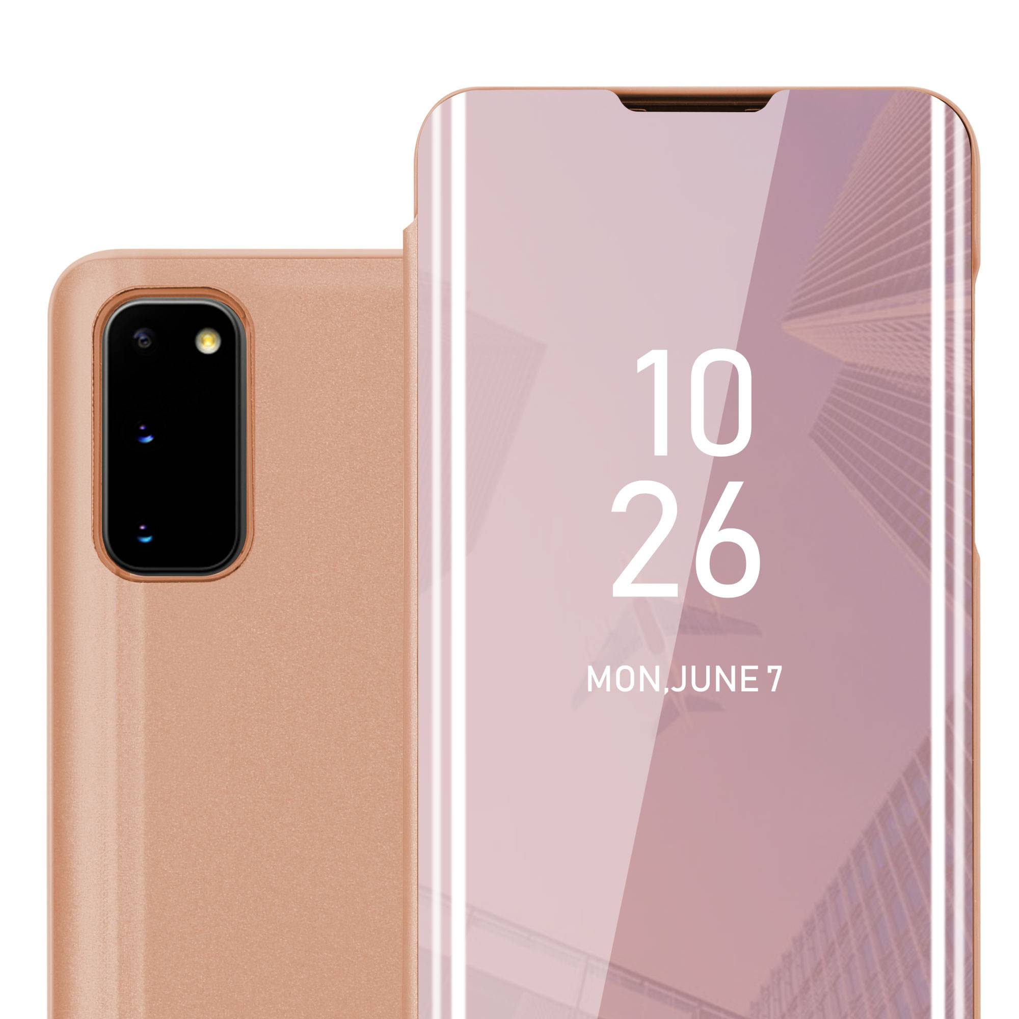 Cadorabo Handyhülle für Samsung Galaxy S20 in Pink Cover Backcover Schutzhülle Book Case Booklet