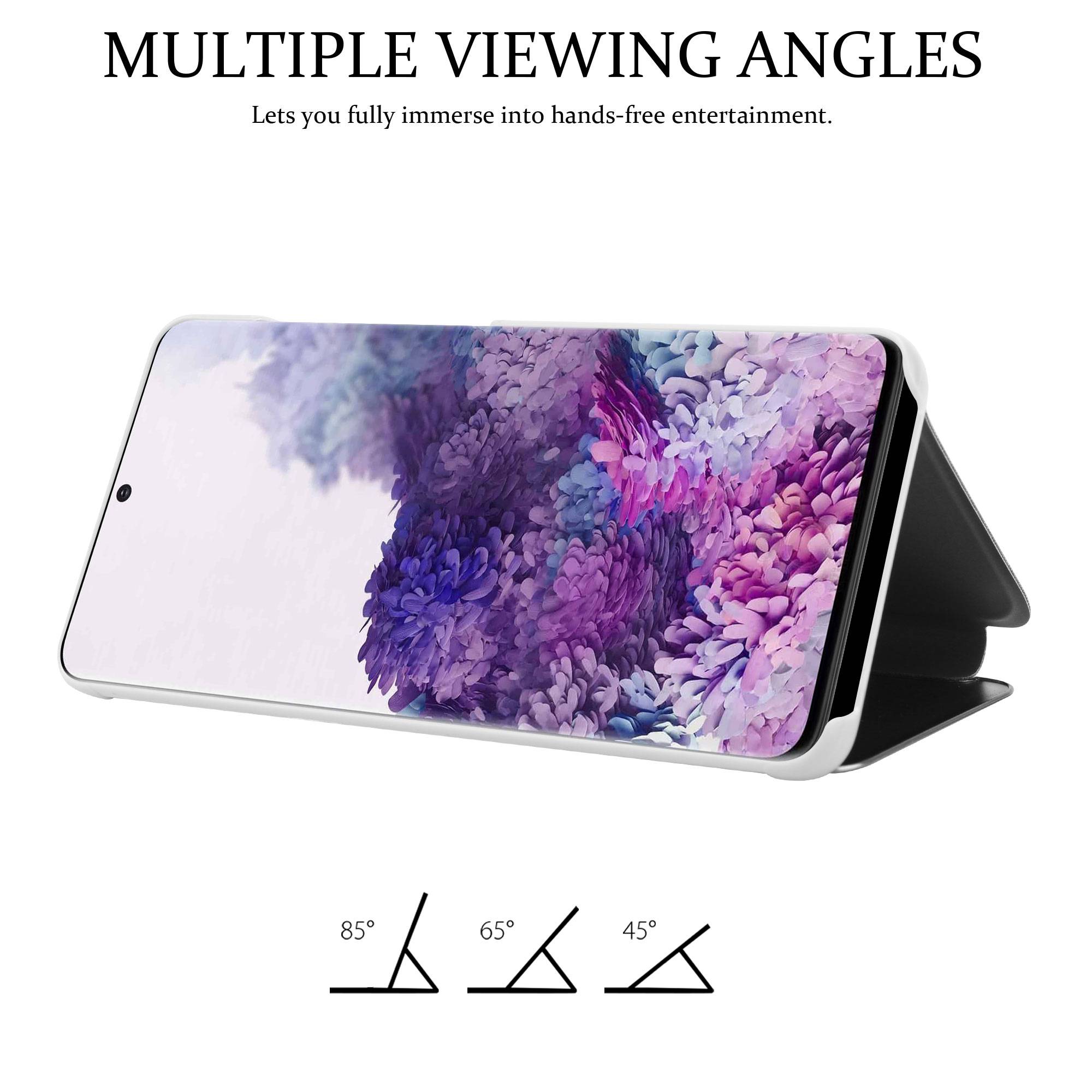 Cadorabo Handyhülle für Samsung Galaxy S20 in Silber Cover Backcover Schutzhülle Book Case Booklet