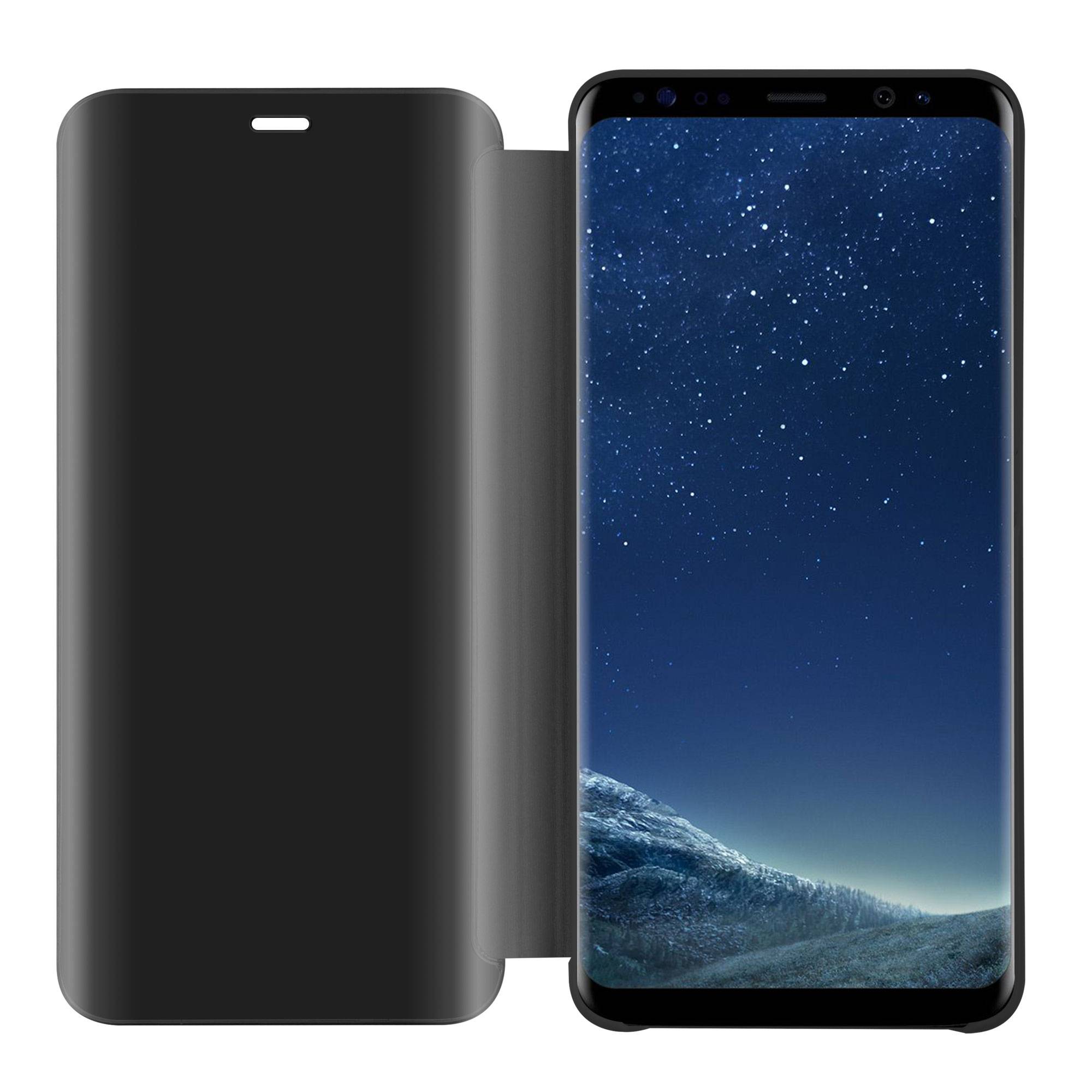 Cadorabo Handyhülle für Samsung Galaxy S8 in Schwarz Cover Backcover Schutzhülle Book Case Booklet