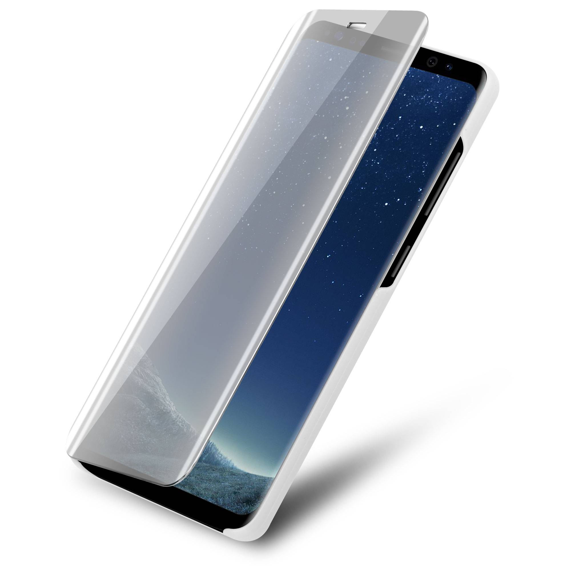 Cadorabo Handyhülle für Samsung Galaxy S8 in Silber Cover Backcover Schutzhülle Book Case Booklet