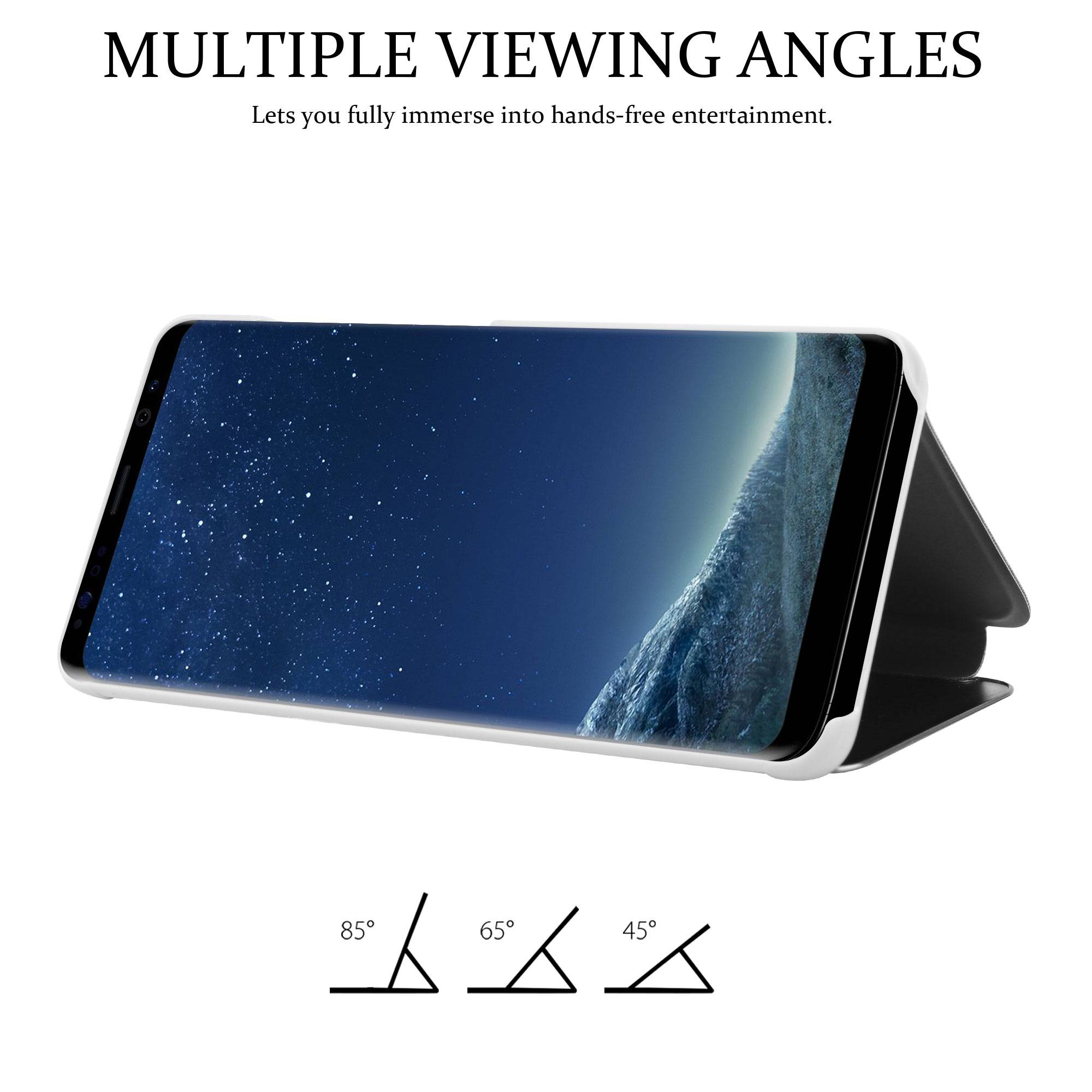 Cadorabo Handyhülle für Samsung Galaxy S8 in Silber Cover Backcover Schutzhülle Book Case Booklet