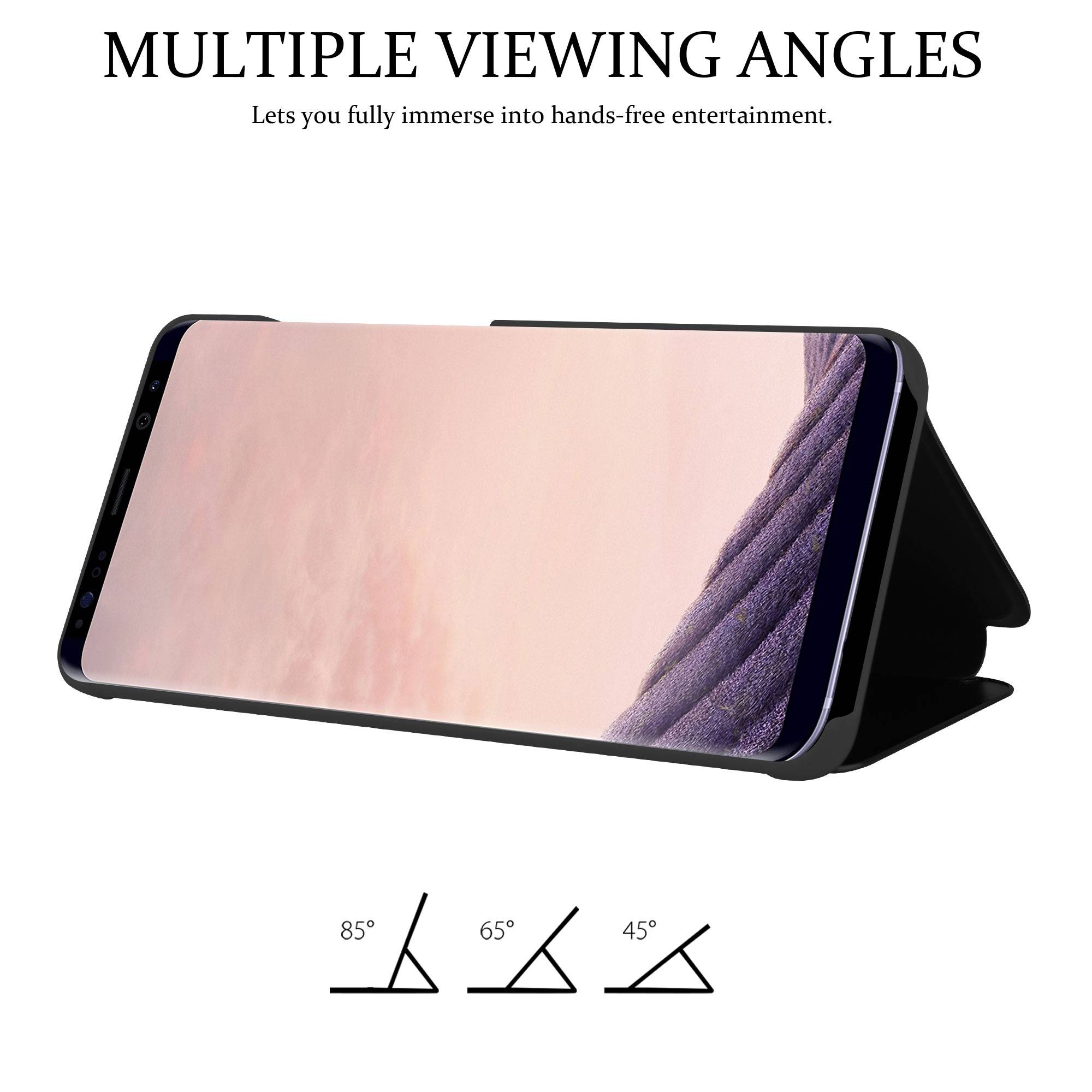 Cadorabo Handyhülle für Samsung Galaxy S8 PLUS in Schwarz Cover Backcover Schutzhülle Book Case Booklet