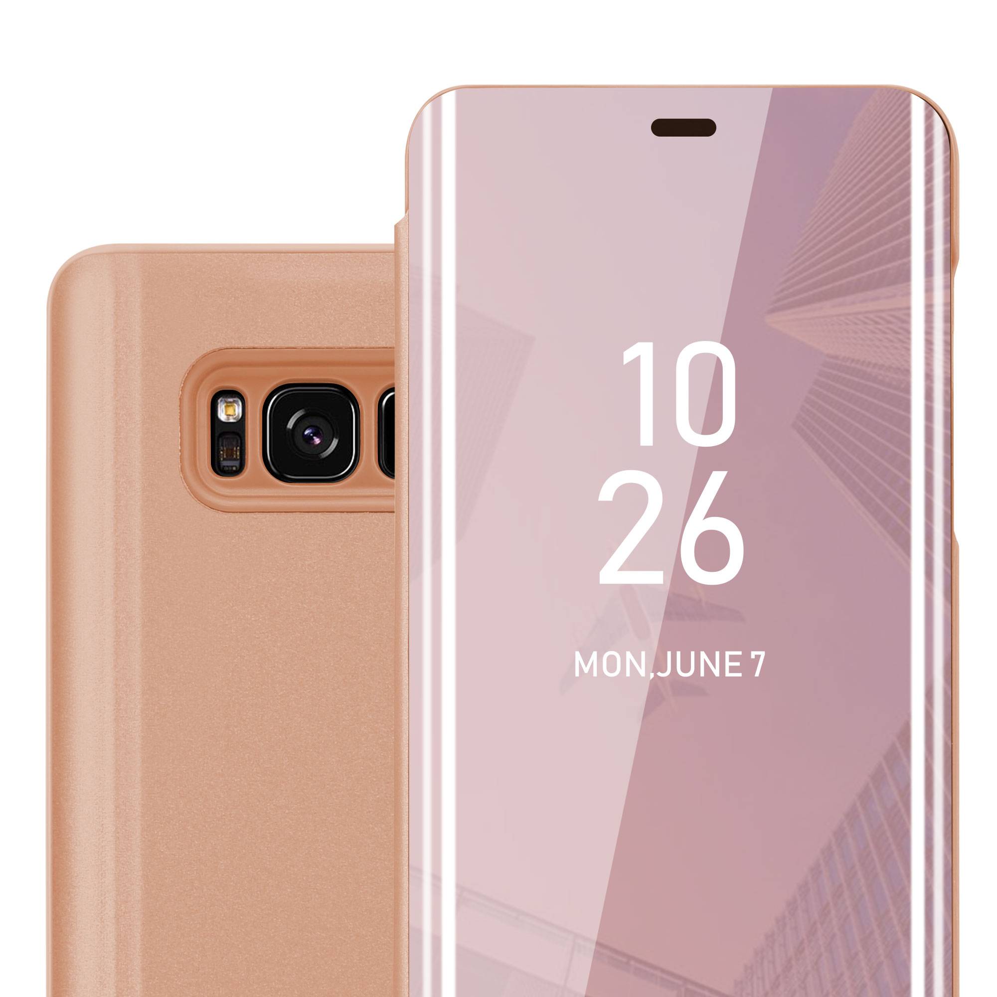 Cadorabo Handyhülle für Samsung Galaxy S8 PLUS in Pink Cover Backcover Schutzhülle Book Case Booklet