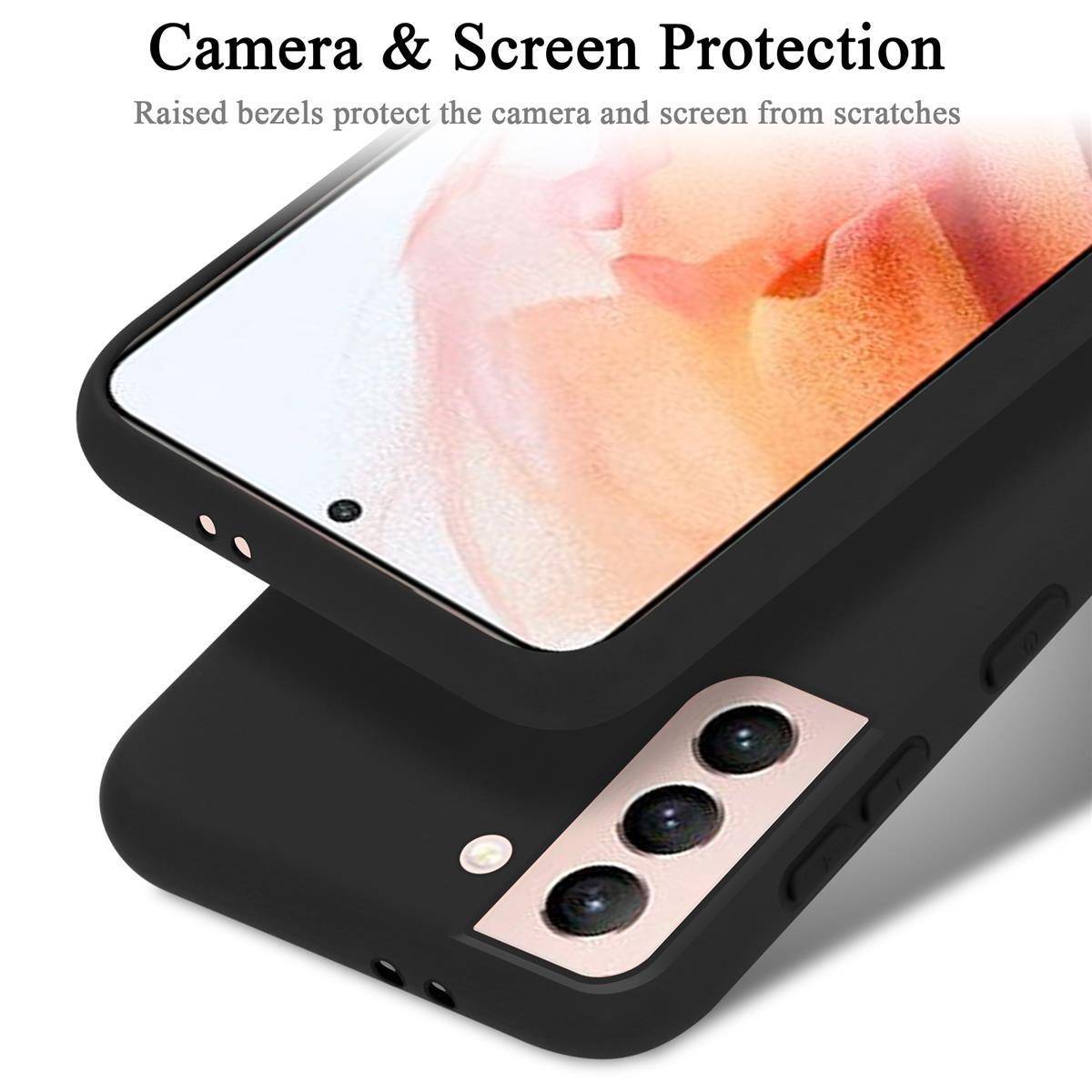 Cadorabo Schutzhülle für Samsung Galaxy S21 5G Hülle in Schwarz Handyhülle Case Cover TPU Etui