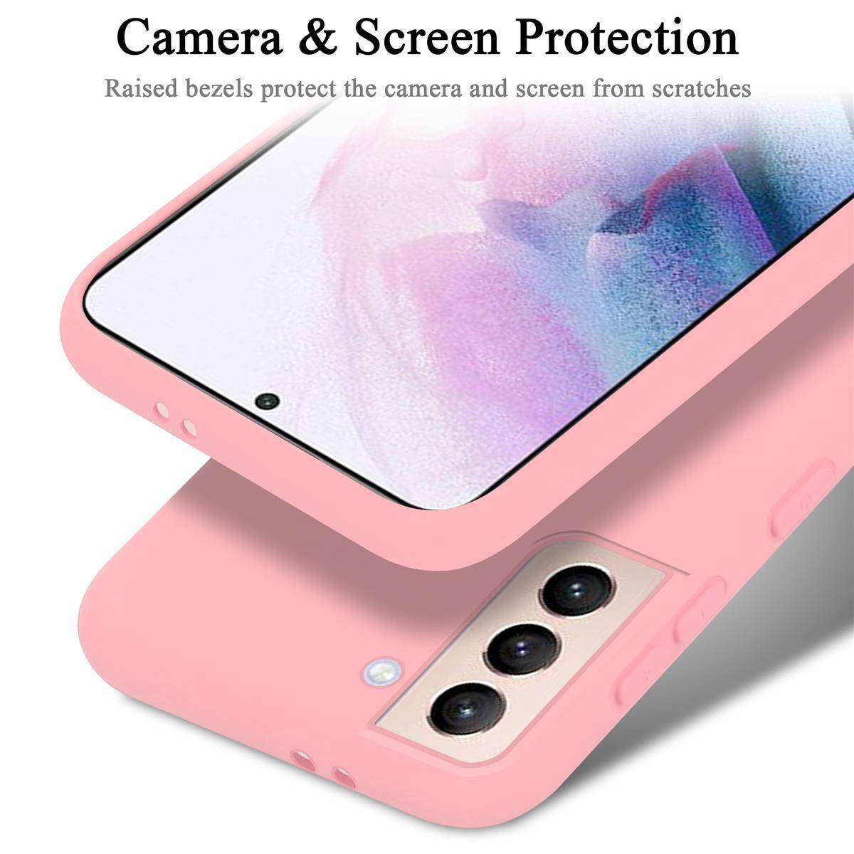 Cadorabo Schutzhülle für Samsung Galaxy S21 PLUS Hülle in Rosa Handyhülle Case Cover TPU Etui