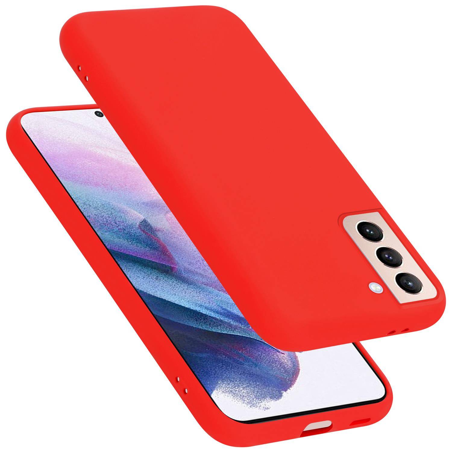 Cadorabo Schutzhülle für Samsung Galaxy S21 PLUS Hülle in Rot Handyhülle Case Cover TPU Etui
