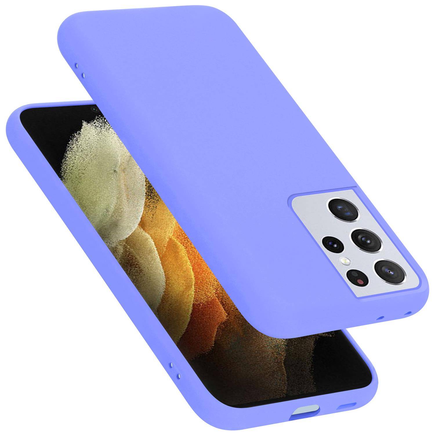 Cadorabo Schutzhülle für Samsung Galaxy S21 ULTRA Hülle in Lila Handyhülle Case Cover TPU Etui