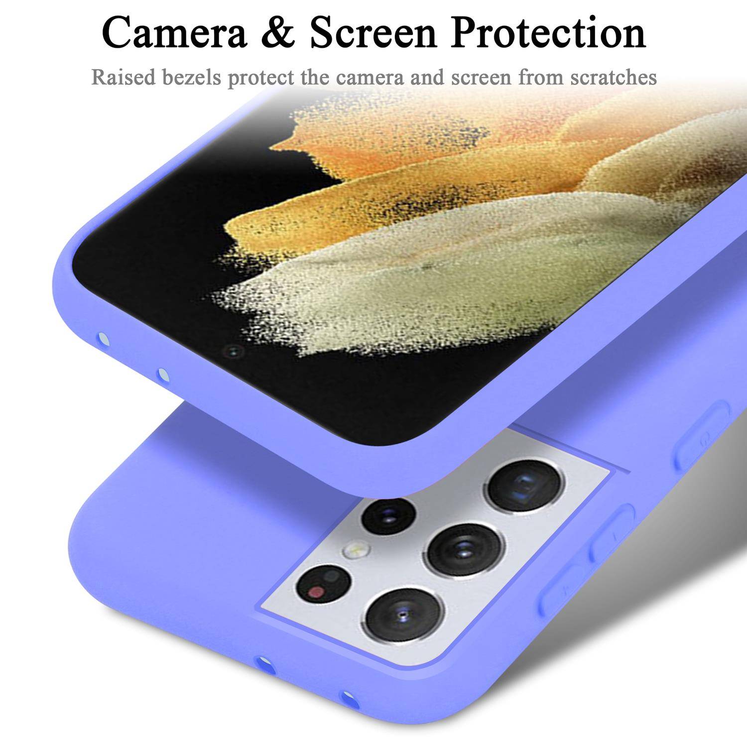 Cadorabo Schutzhülle für Samsung Galaxy S21 ULTRA Hülle in Lila Handyhülle Case Cover TPU Etui