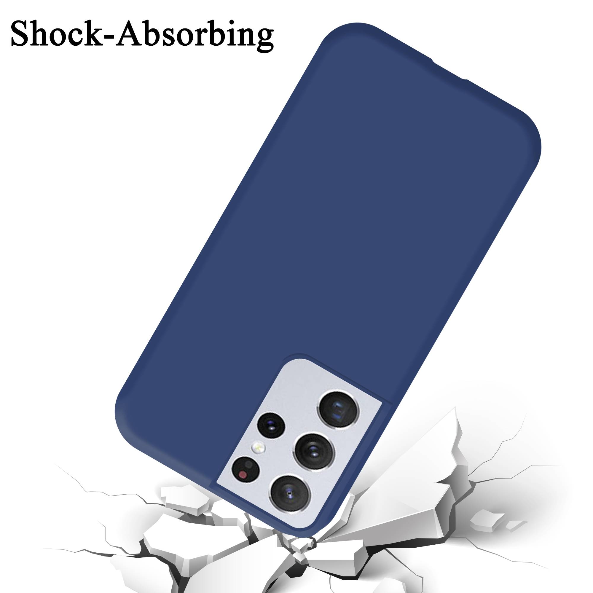Cadorabo Schutzhülle für Samsung Galaxy S21 ULTRA Hülle in Blau Handyhülle Case Cover TPU Etui