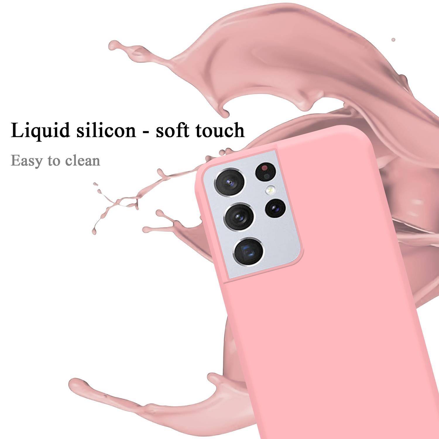 Cadorabo Schutzhülle für Samsung Galaxy S21 ULTRA Hülle in Rosa Handyhülle Case Cover TPU Etui