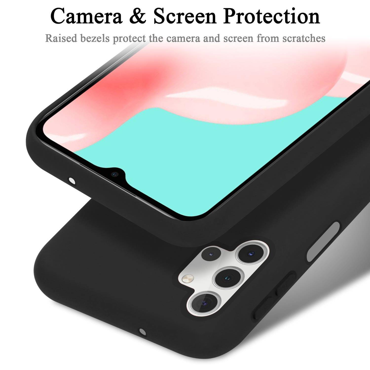 Cadorabo Schutzhülle für Samsung Galaxy A32 5G Hülle in Schwarz Handyhülle Case Cover TPU Etui