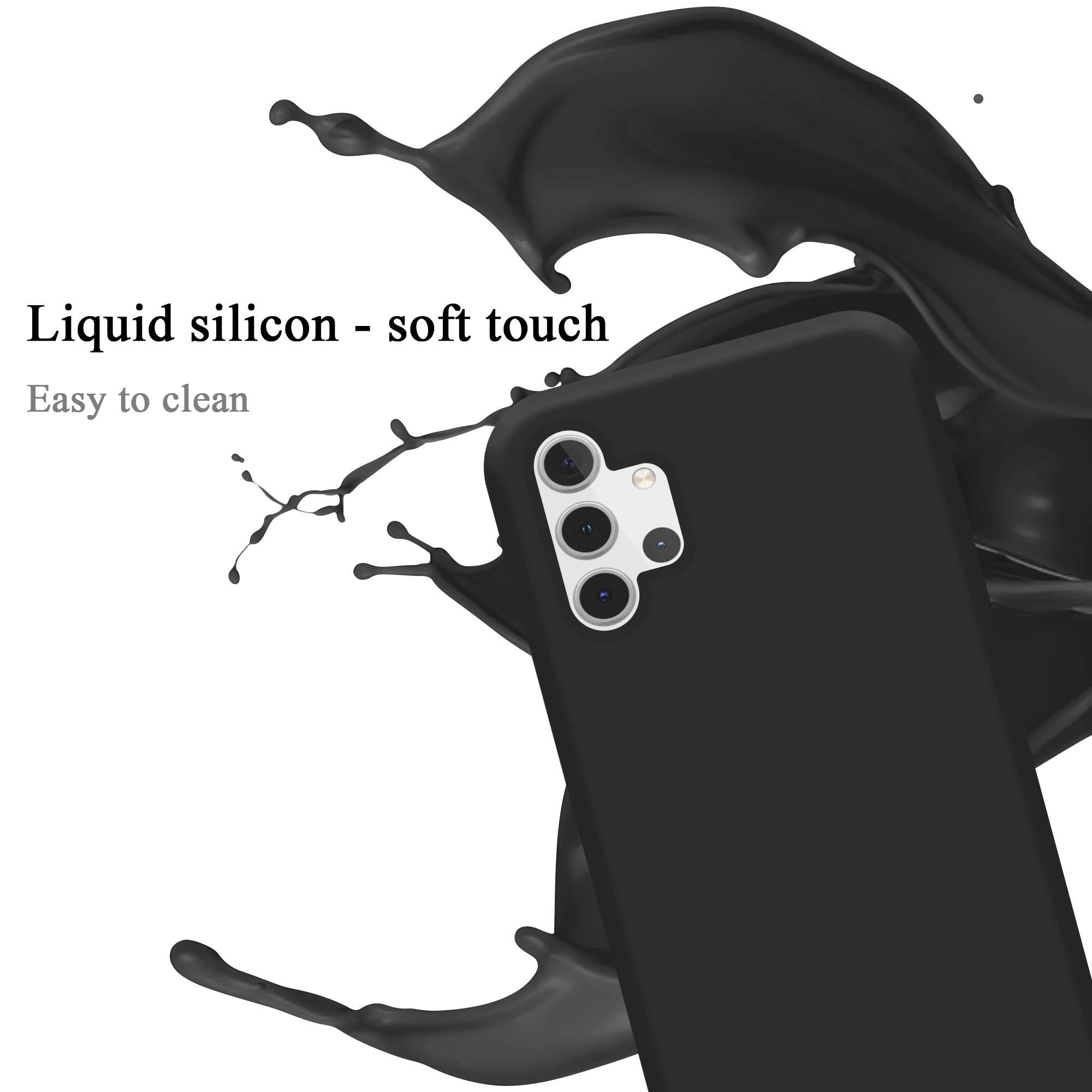 Cadorabo Schutzhülle für Samsung Galaxy A32 5G Hülle in Schwarz Handyhülle Case Cover TPU Etui