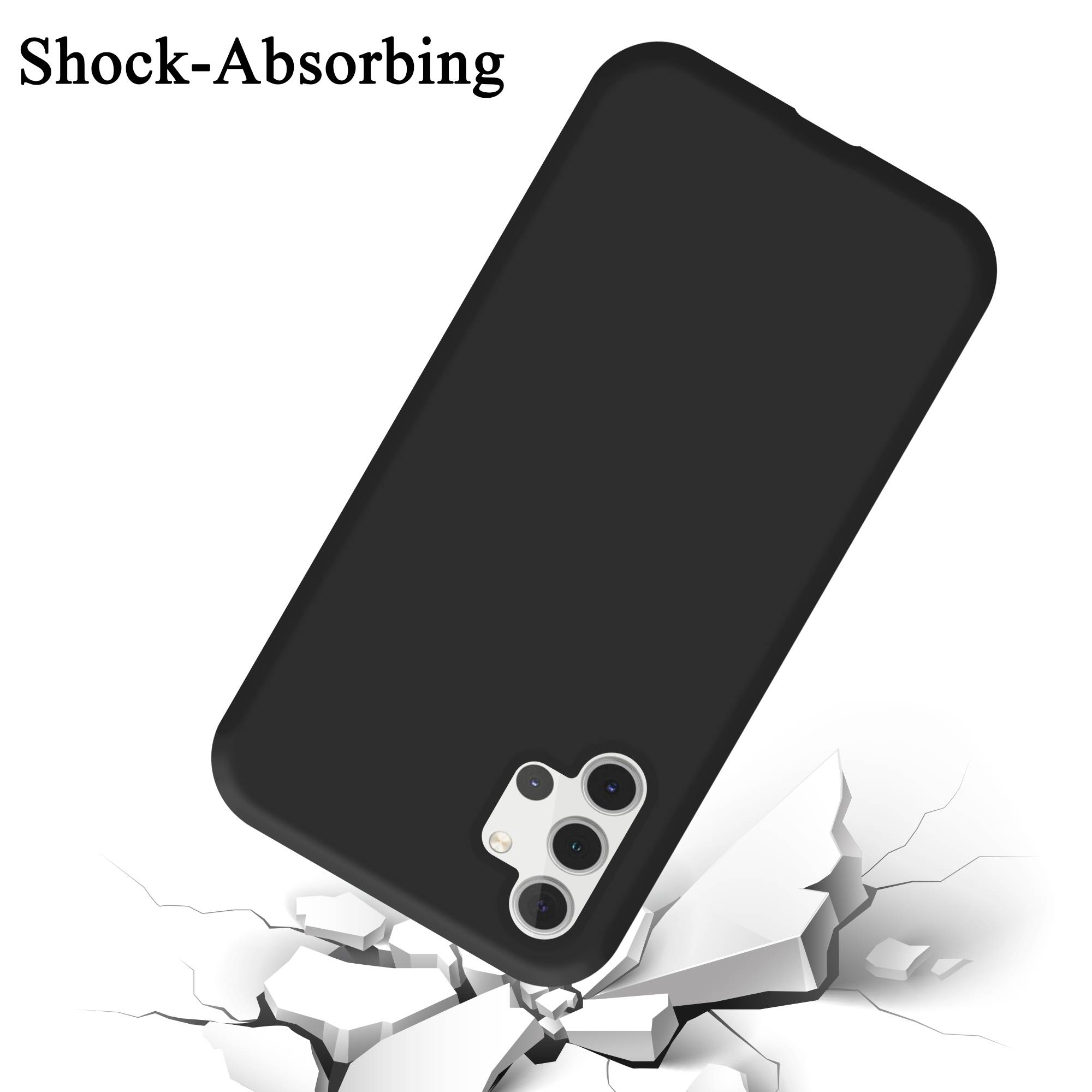 Cadorabo Schutzhülle für Samsung Galaxy A32 5G Hülle in Schwarz Handyhülle Case Cover TPU Etui