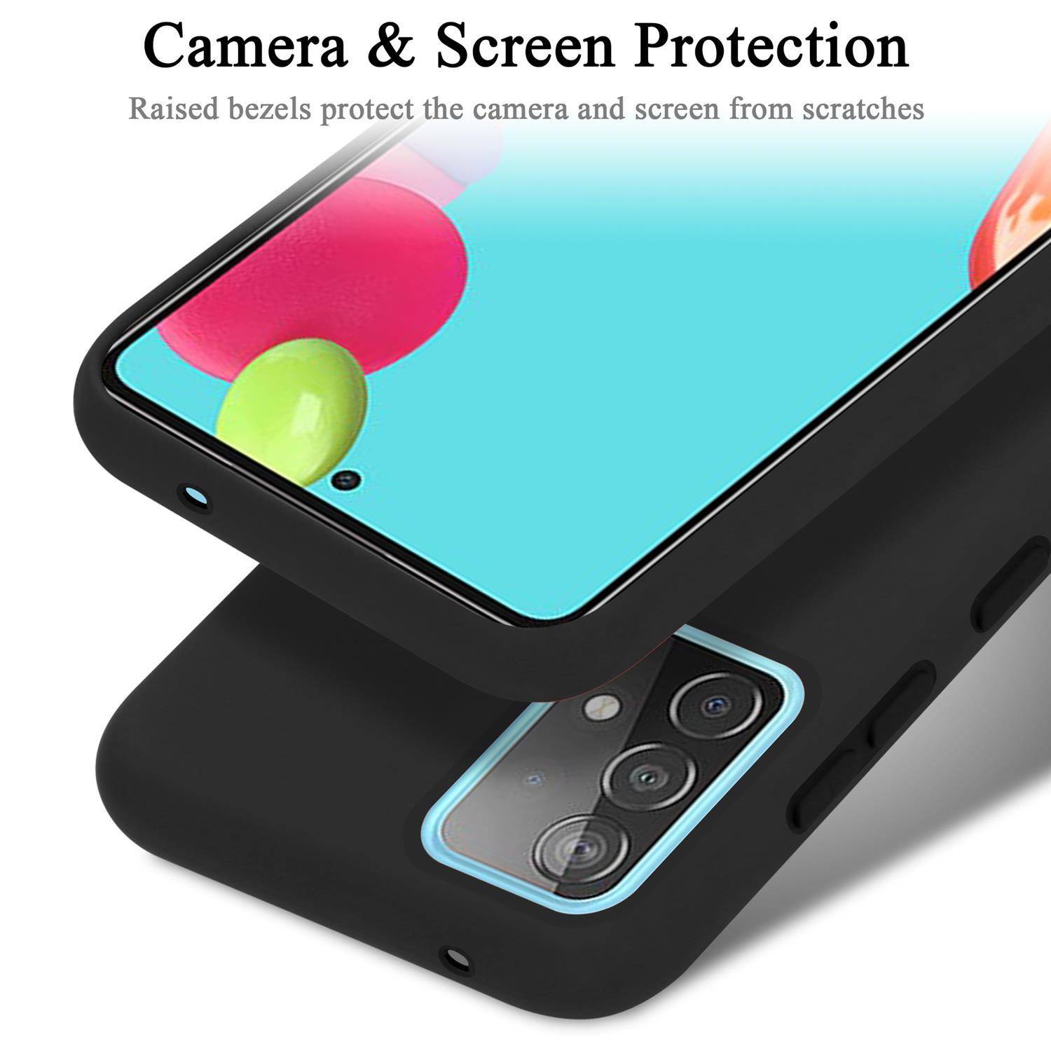 Cadorabo Schutzhülle für Samsung Galaxy A52 (4G / 5G) / A52s Hülle in Schwarz Handyhülle Case Cover TPU Etui