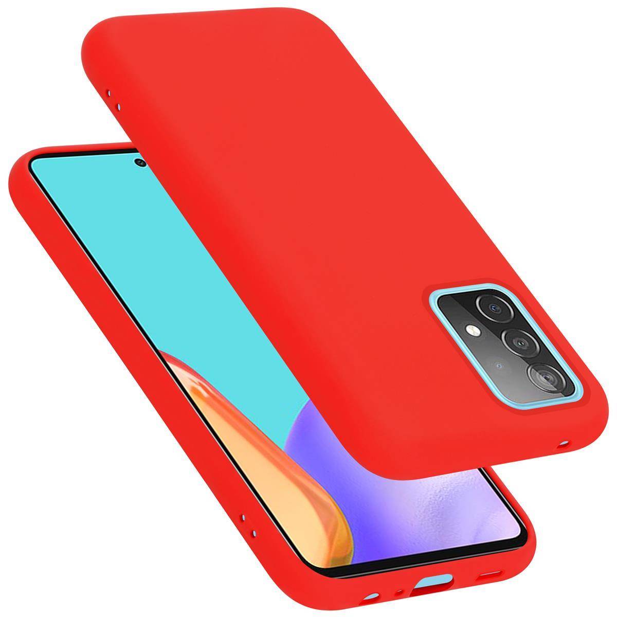 Cadorabo Schutzhülle für Samsung Galaxy A52 (4G / 5G) / A52s Hülle in Rot Handyhülle Case Cover TPU Etui
