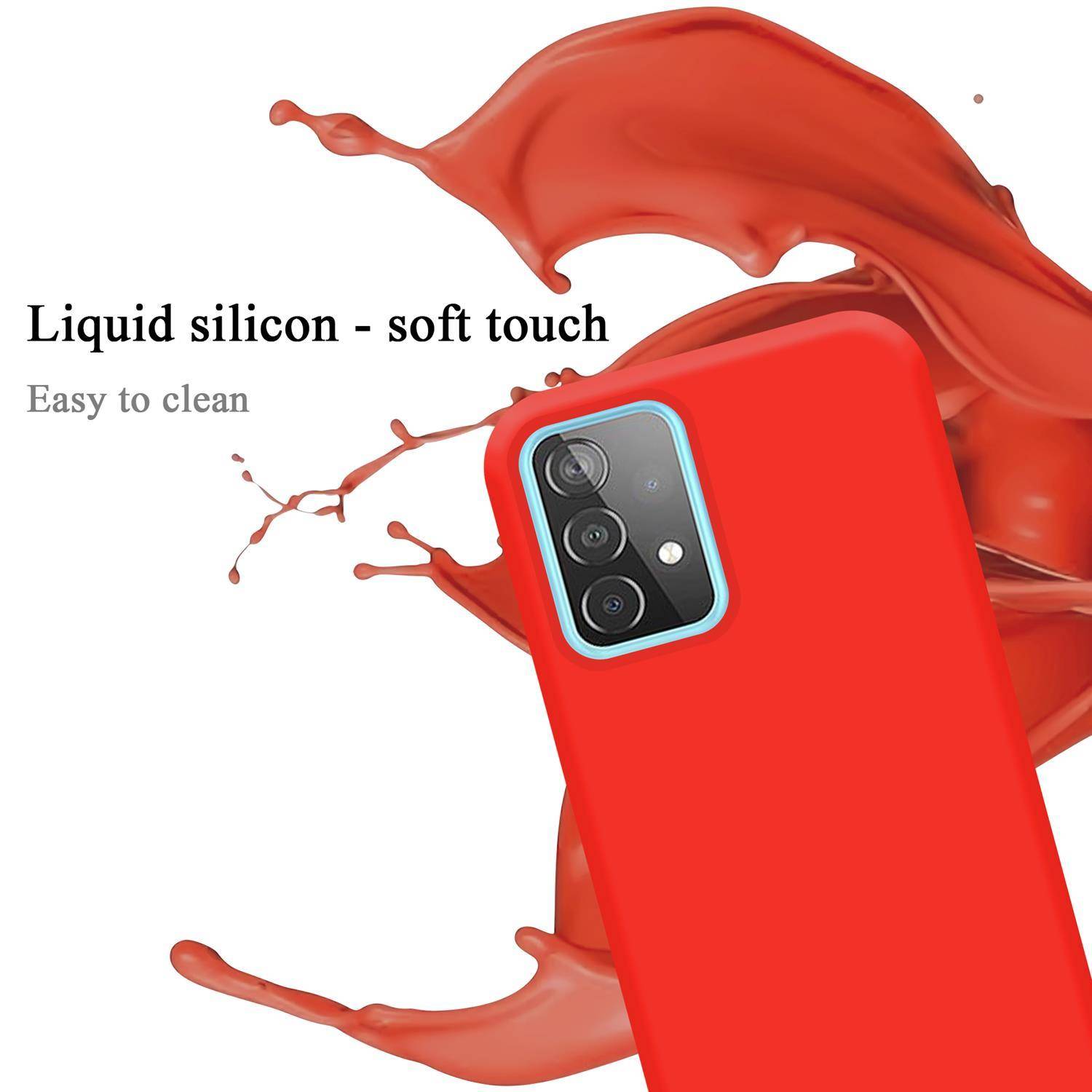 Cadorabo Schutzhülle für Samsung Galaxy A52 (4G / 5G) / A52s Hülle in Rot Handyhülle Case Cover TPU Etui