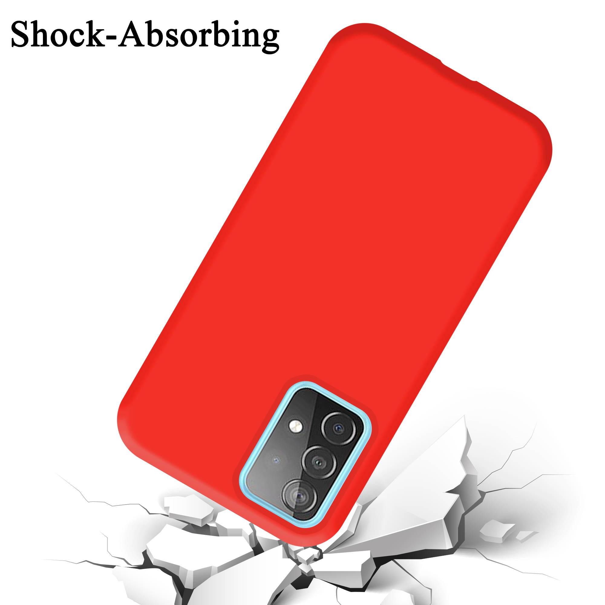 Cadorabo Schutzhülle für Samsung Galaxy A52 (4G / 5G) / A52s Hülle in Rot Handyhülle Case Cover TPU Etui