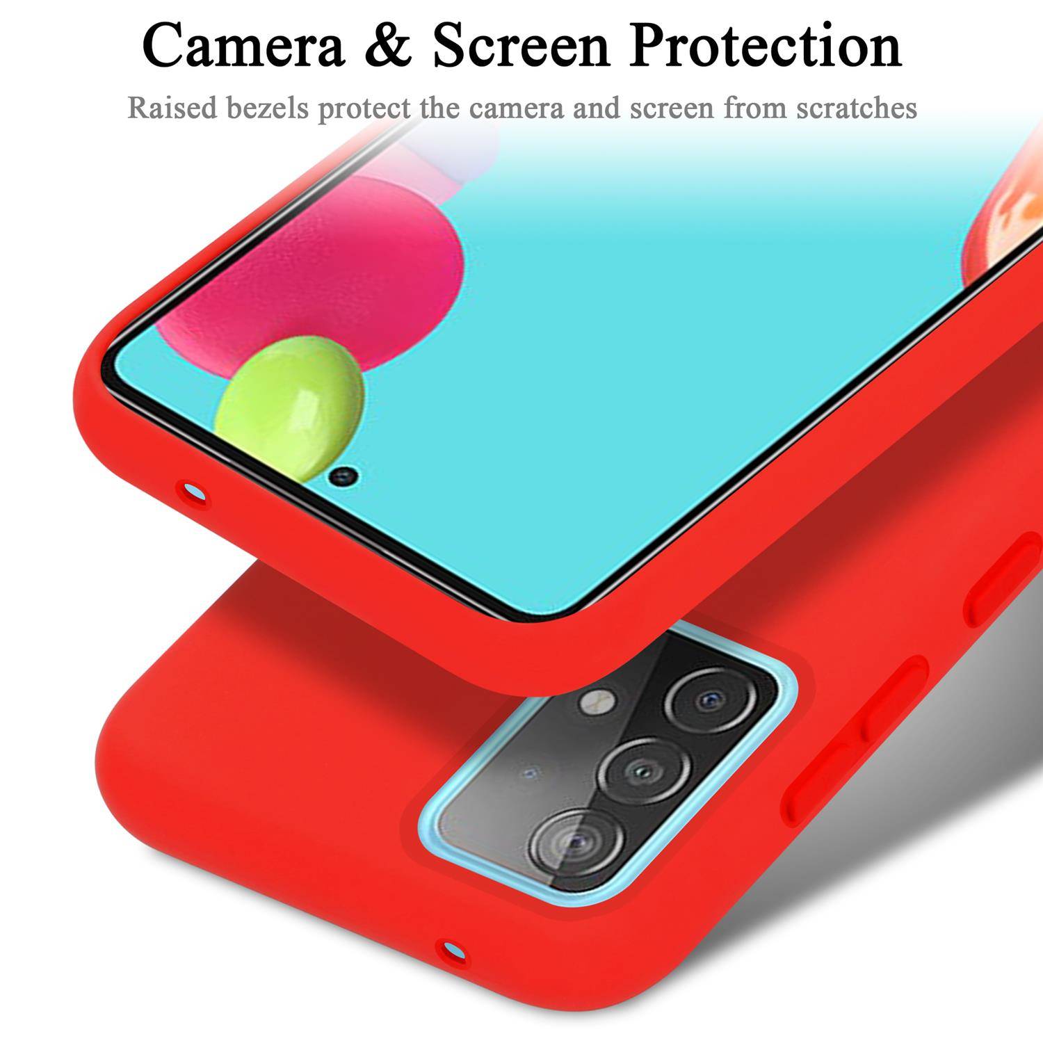 Cadorabo Schutzhülle für Samsung Galaxy A52 (4G / 5G) / A52s Hülle in Rot Handyhülle Case Cover TPU Etui
