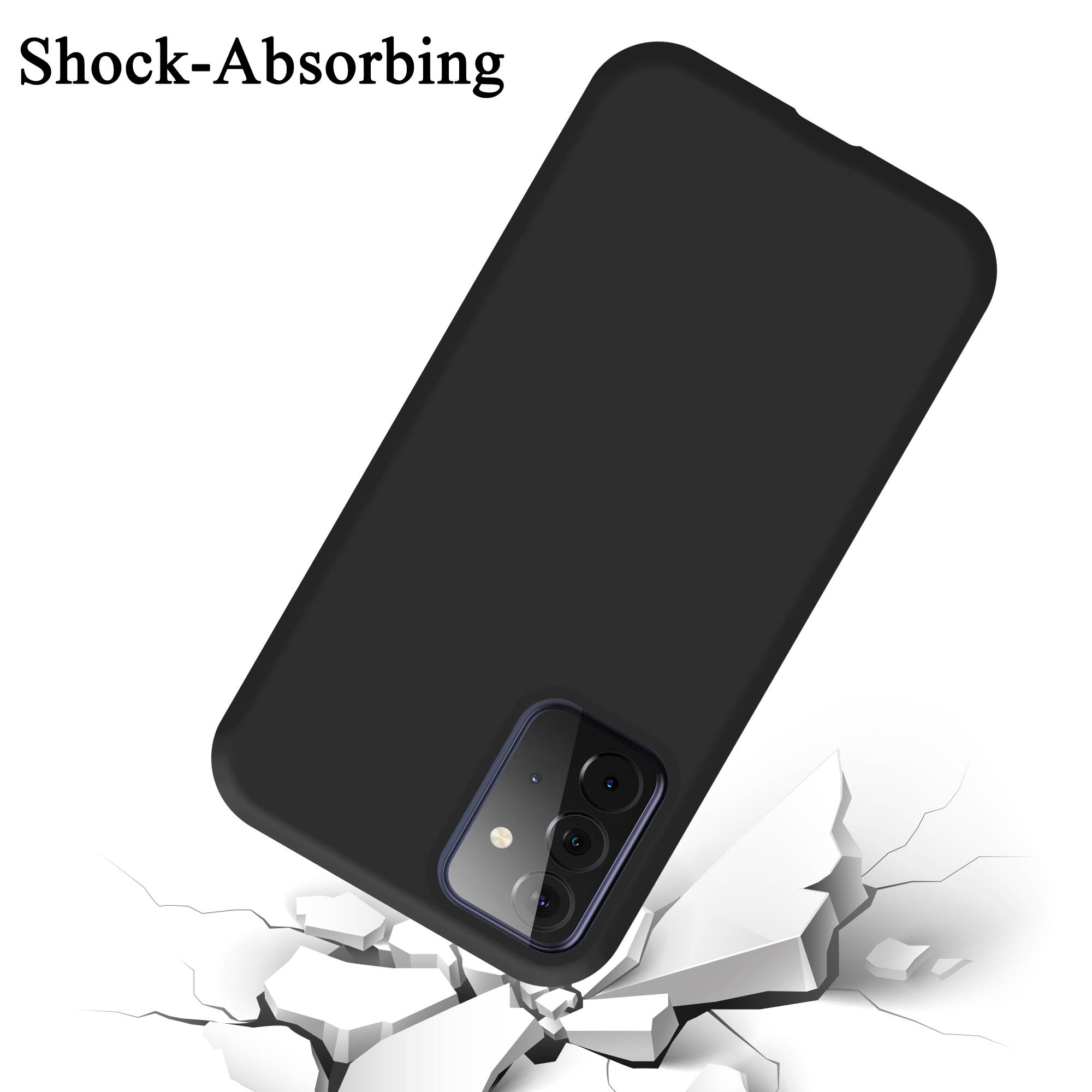 Cadorabo Schutzhülle für Samsung Galaxy A72 4G / 5G Hülle in Schwarz Handyhülle Case Cover TPU Etui